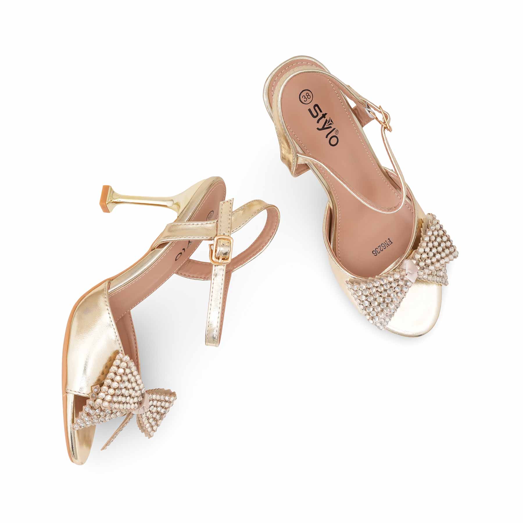 Golden Fancy Sandal For Women FN6236 - Image 5