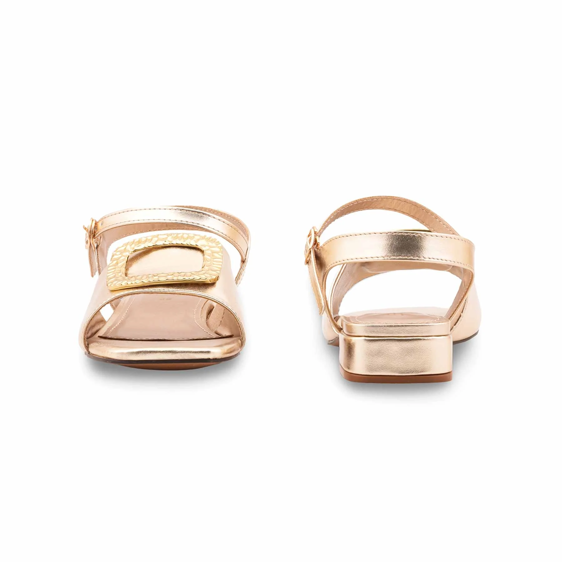 Golden Fancy Sandal For Women FN6260 - Image 4