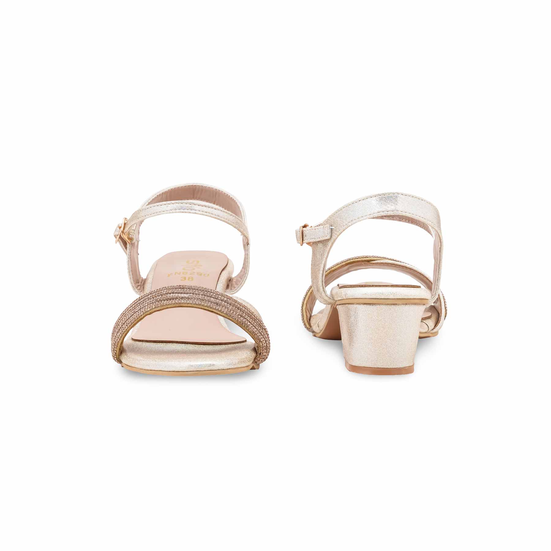 Golden Fancy Sandal For Women FN6290 - Image 4