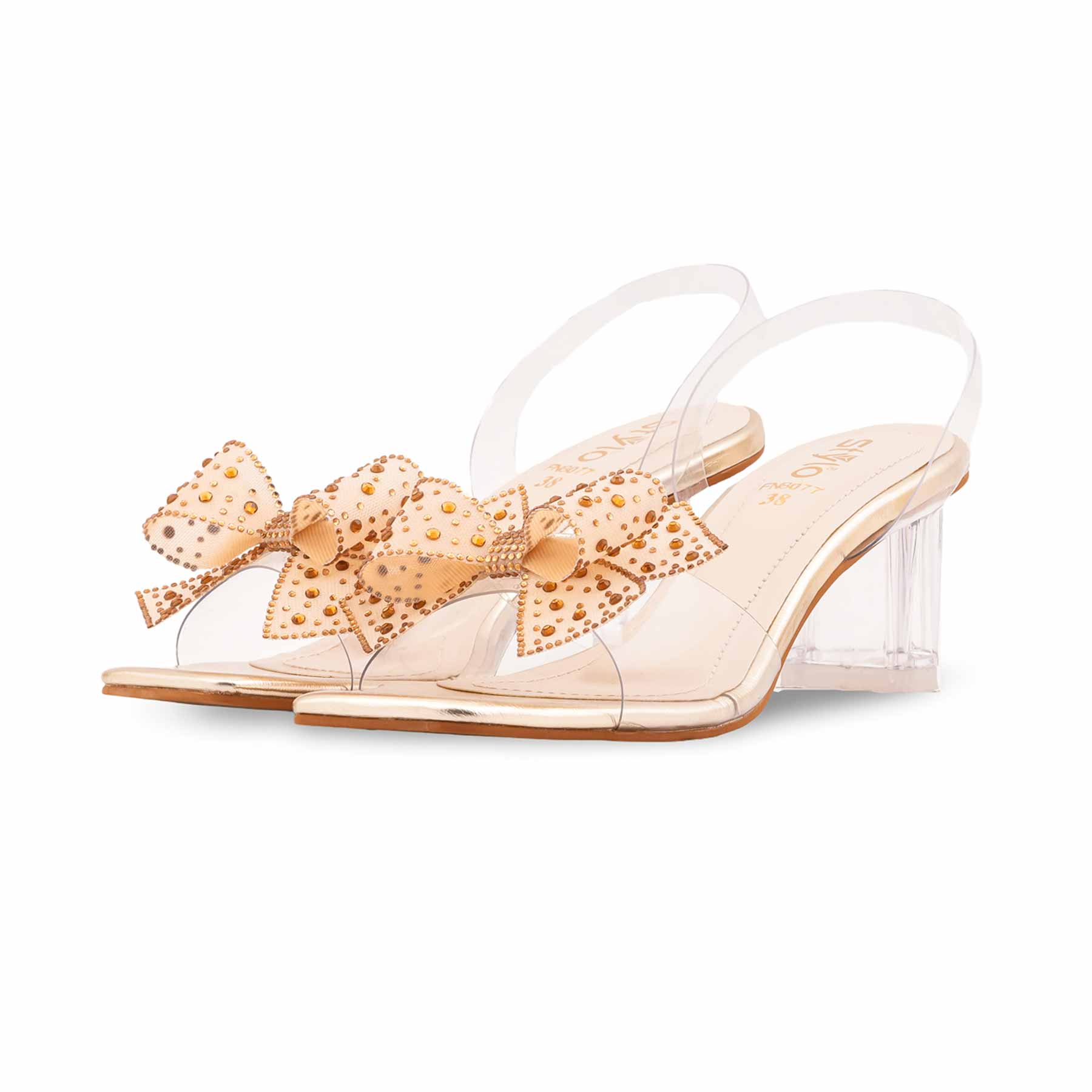 Golden Fancy Sandal For Women FN8077 - Image 3