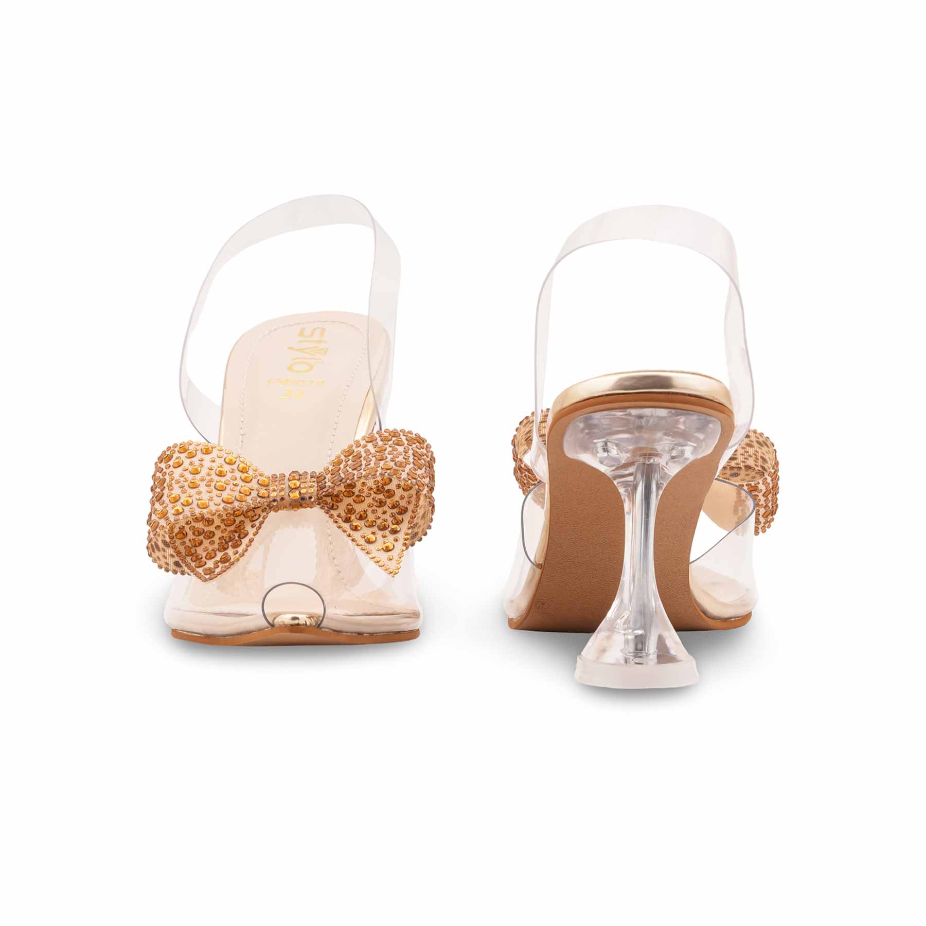 Golden Fancy Sandal For Women FN8078 - Image 4