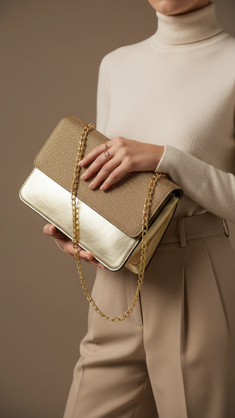 Golden Fancy Shoulder Bag P55614