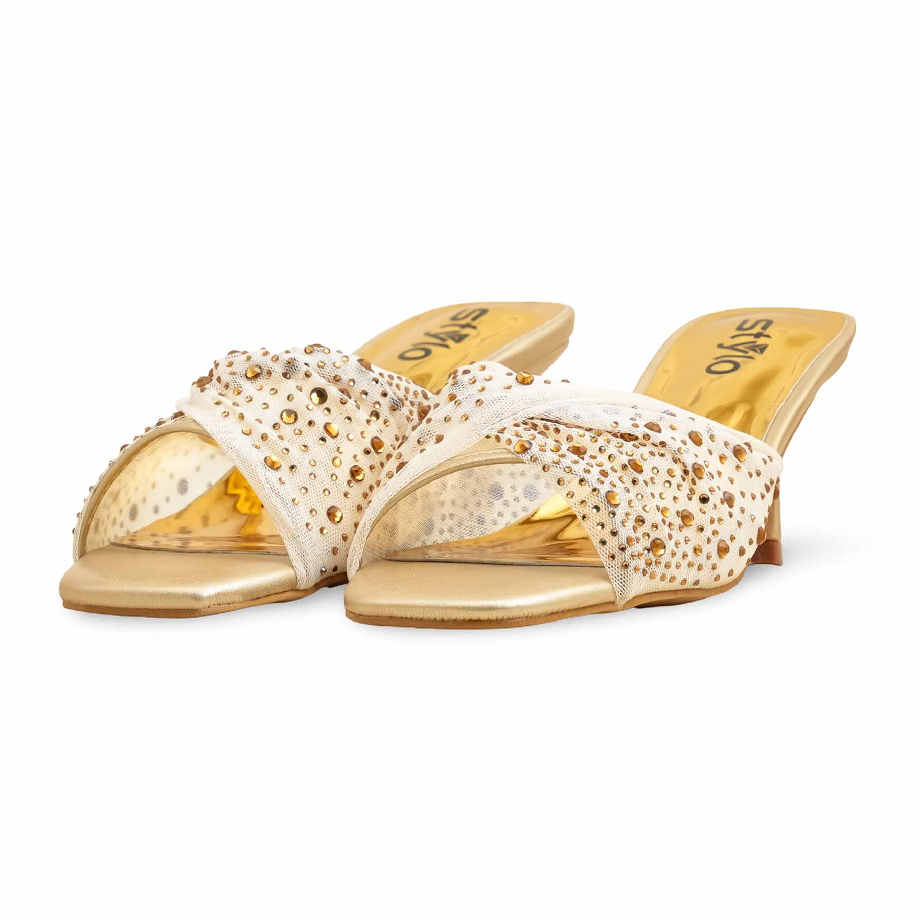 Golden Fancy Bridal Slipper FN7972 - Image 3
