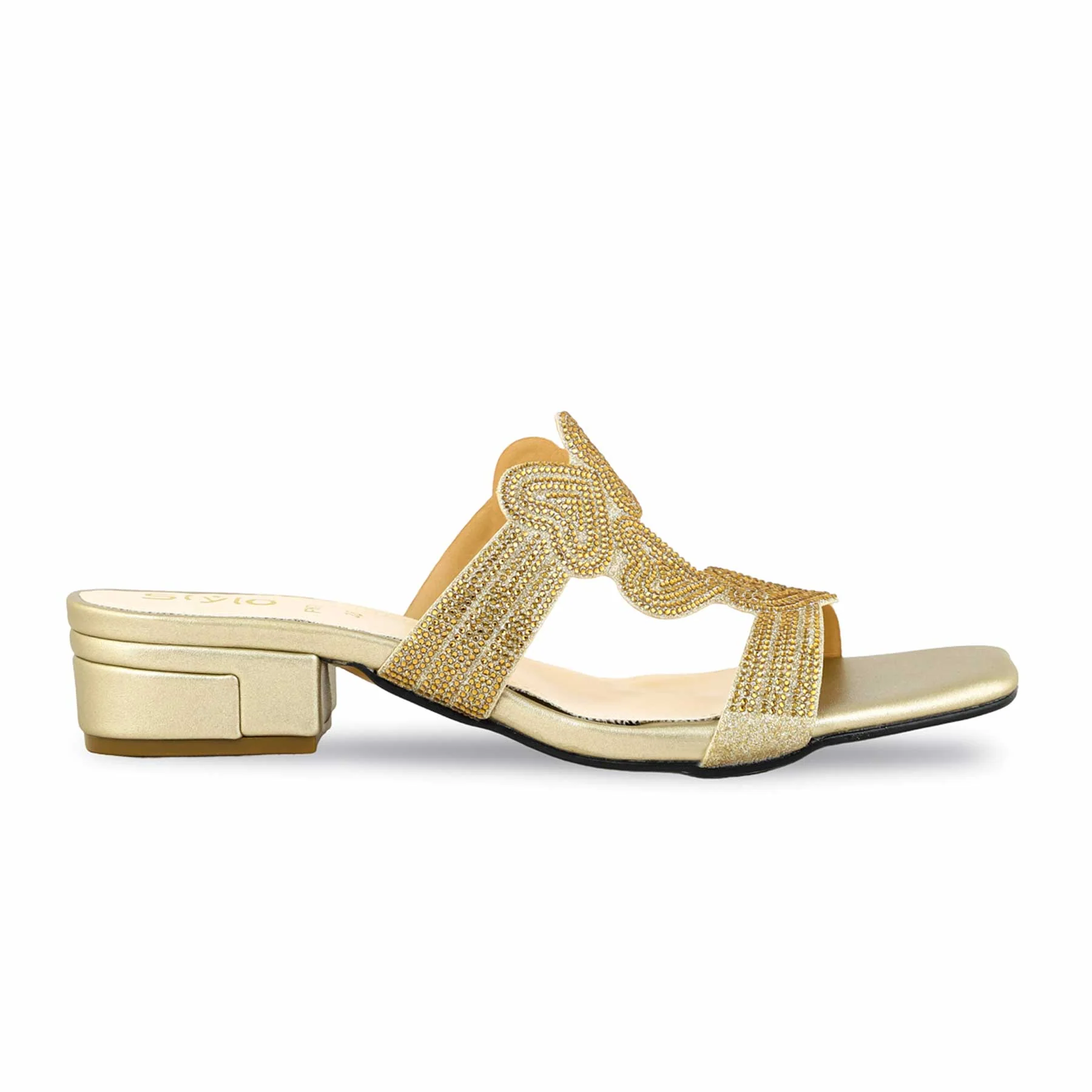Golden Fancy Slipper For Ladies FN7889 - Image 2