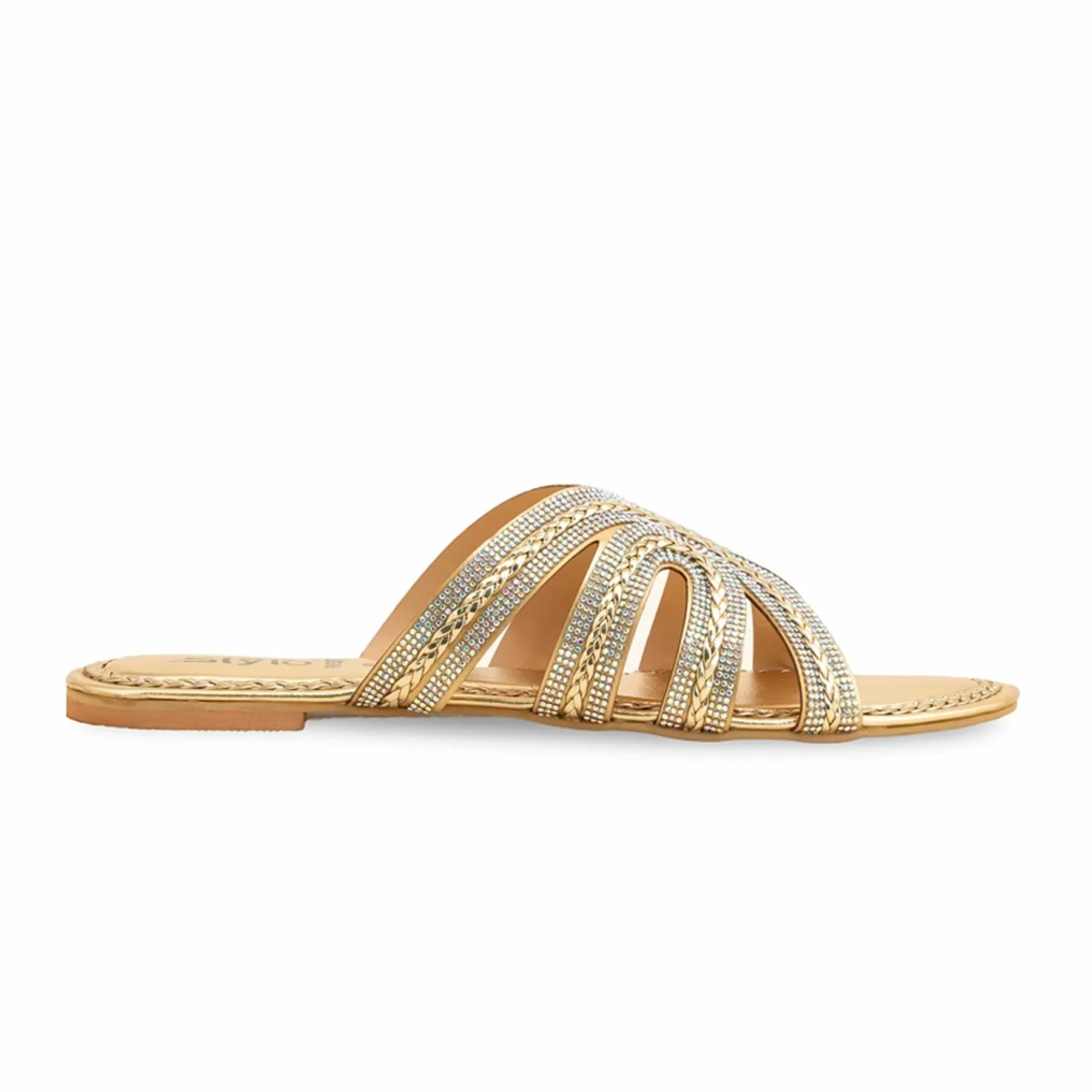 Golden Fancy Slipper For Ladies FN7937 - Image 2