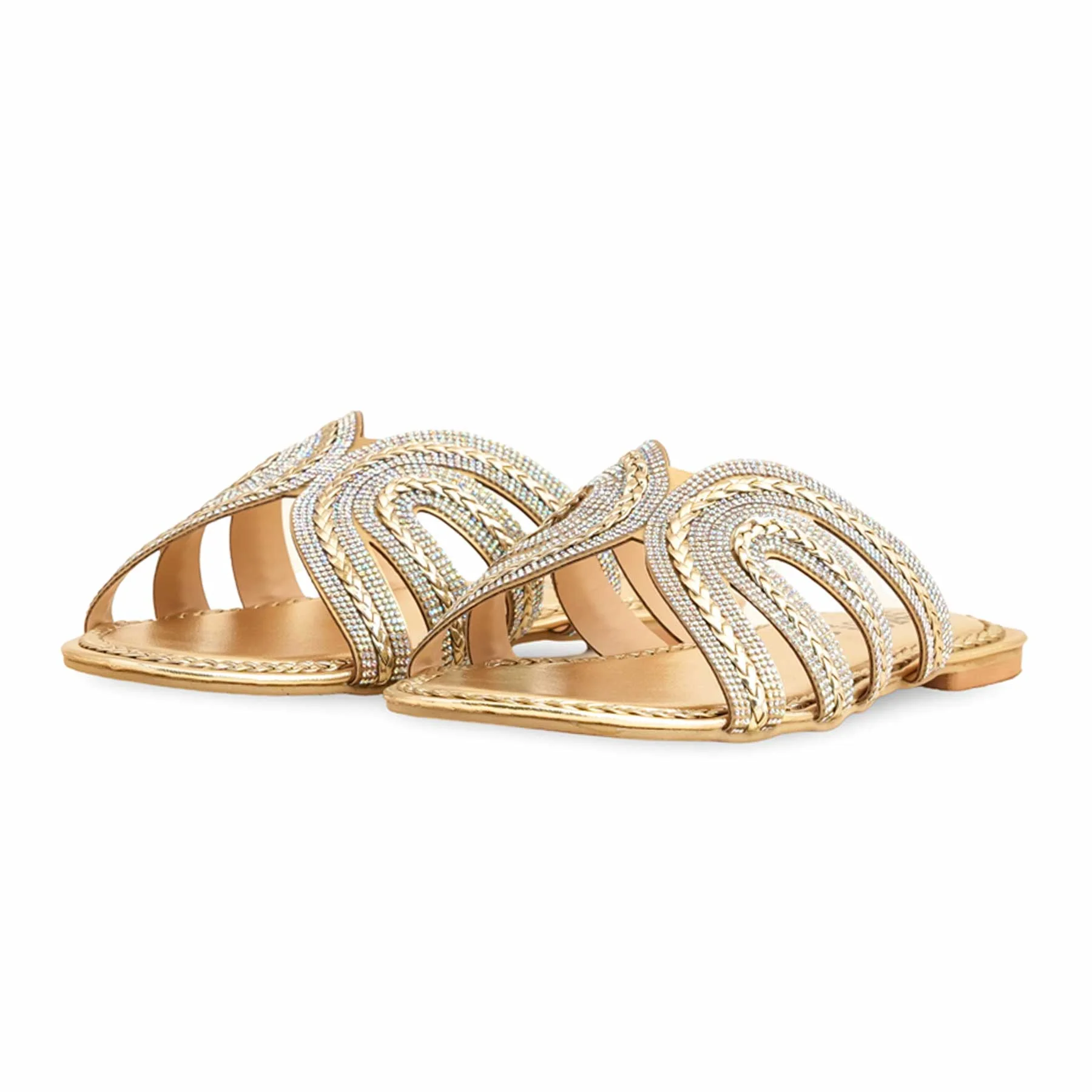 Golden Fancy Slipper For Ladies FN7937 - Image 3