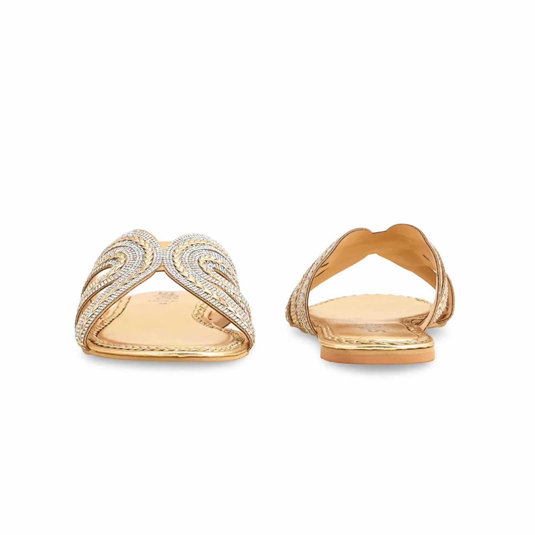 Golden Fancy Slipper For Ladies FN7937 - Image 4