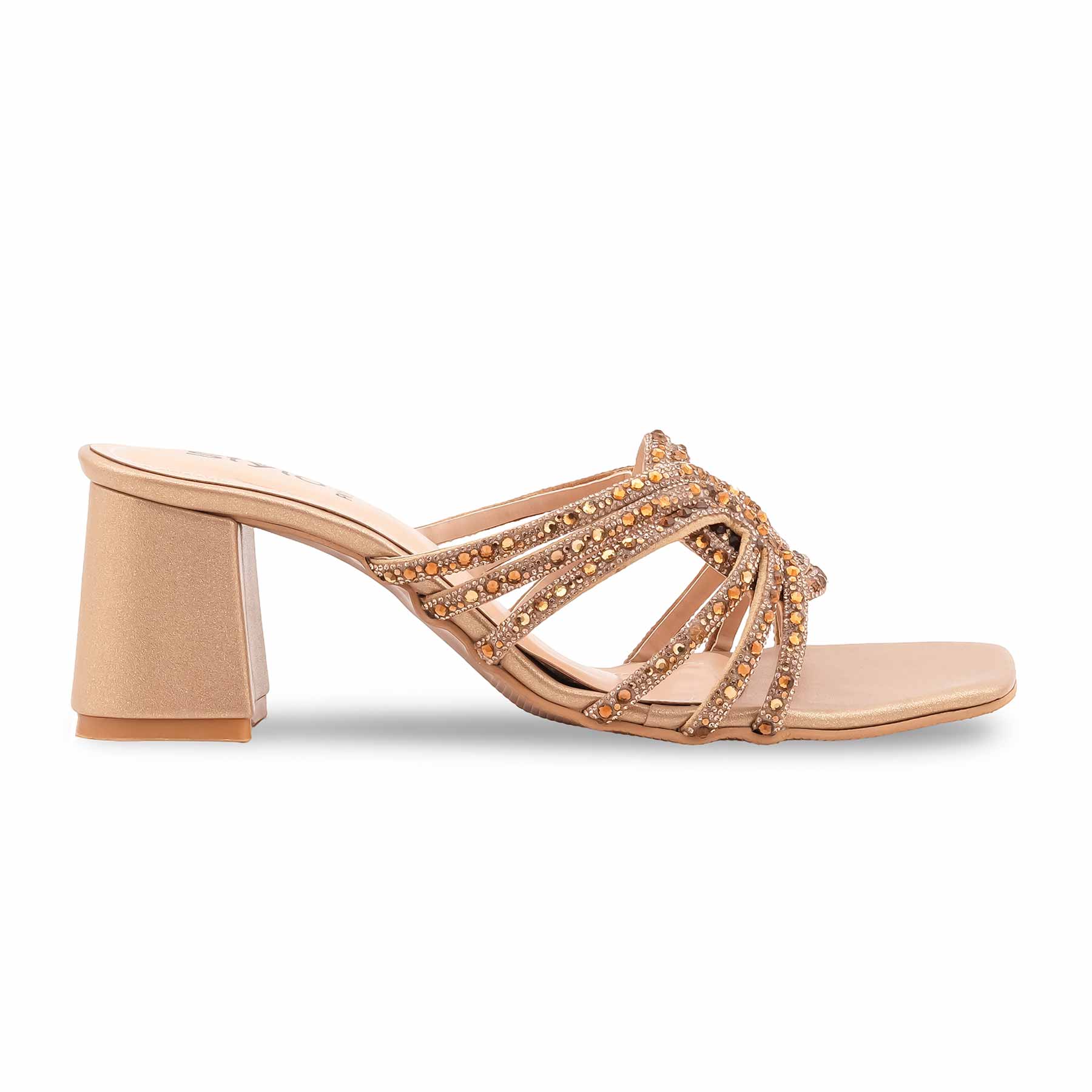 Golden Fancy Slipper For Ladies FN7987 - Image 2