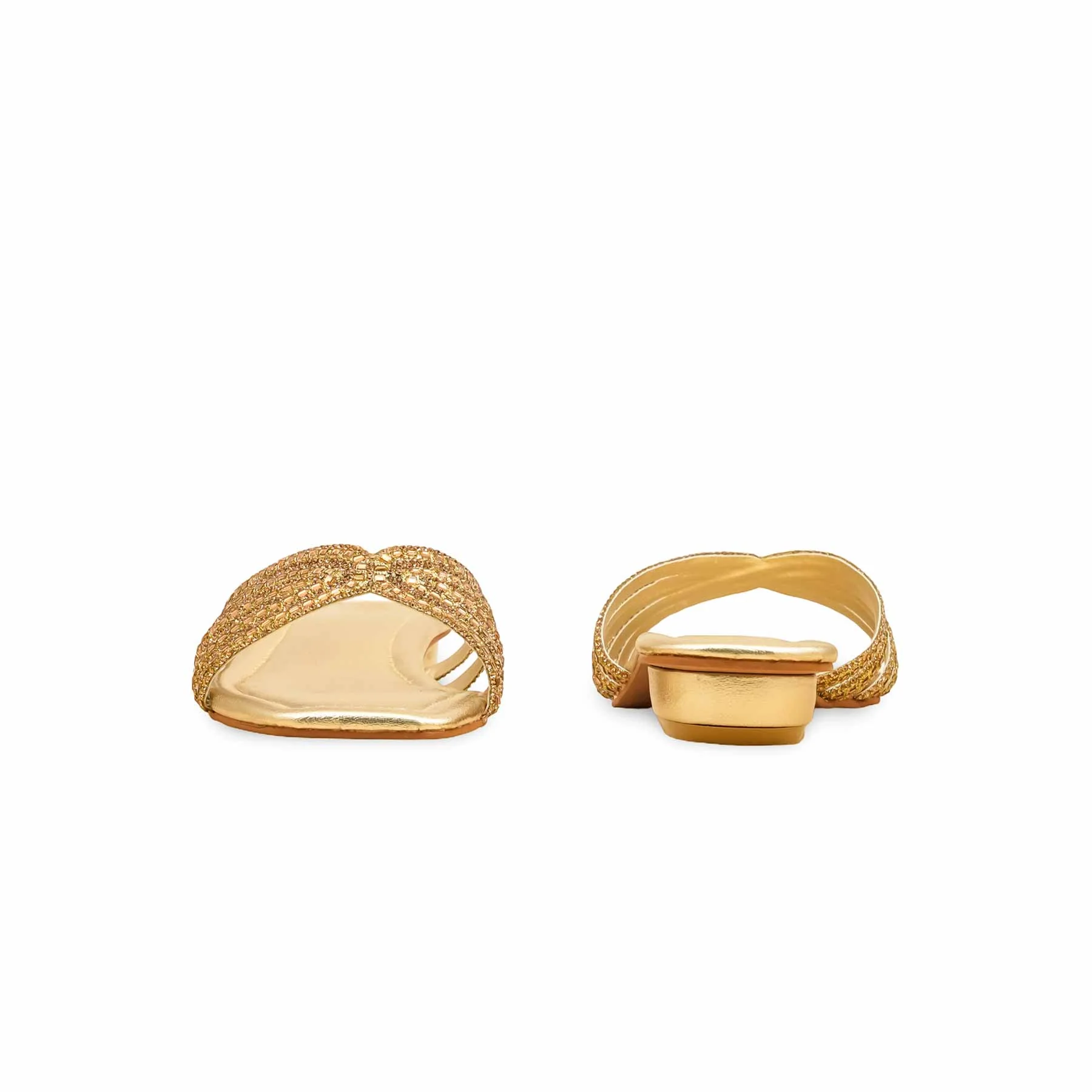 Golden Fancy Slipper For Ladies FN8009 - Image 4