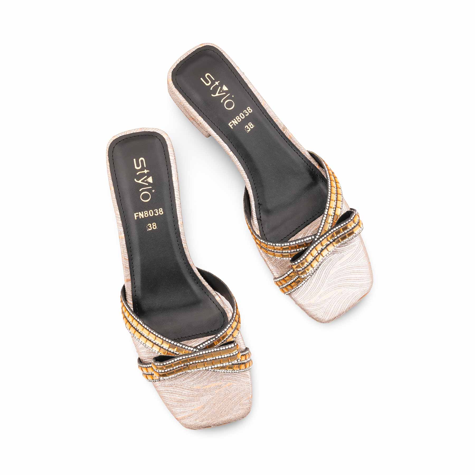 Golden Fancy Slipper For Ladies FN8038 - Image 5