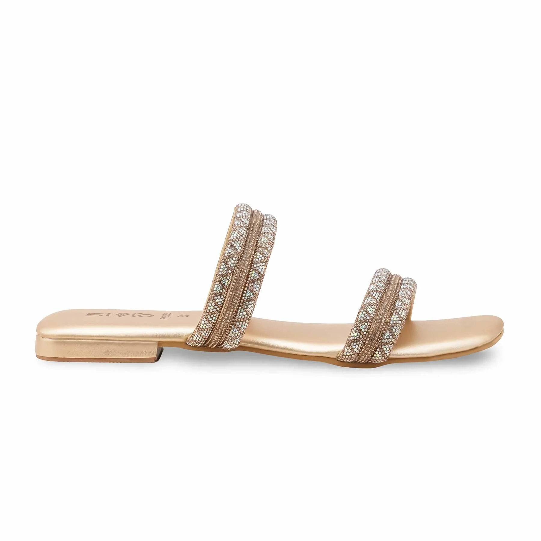 Golden Fancy Slipper For Ladies FN8065 - Image 2