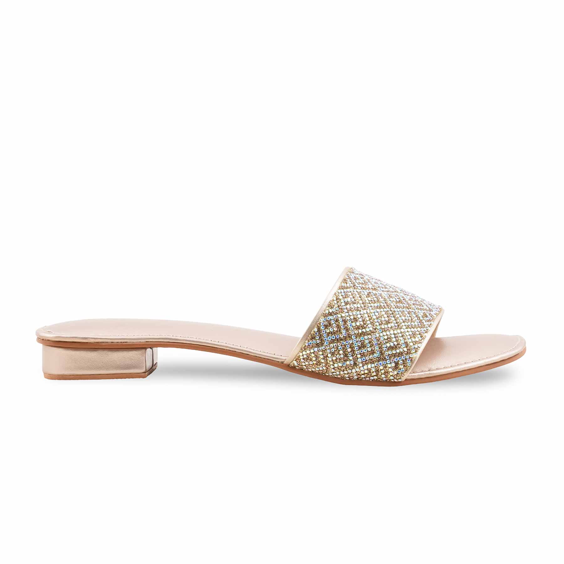 Golden Fancy Slipper For Ladies FN8088 - Image 2