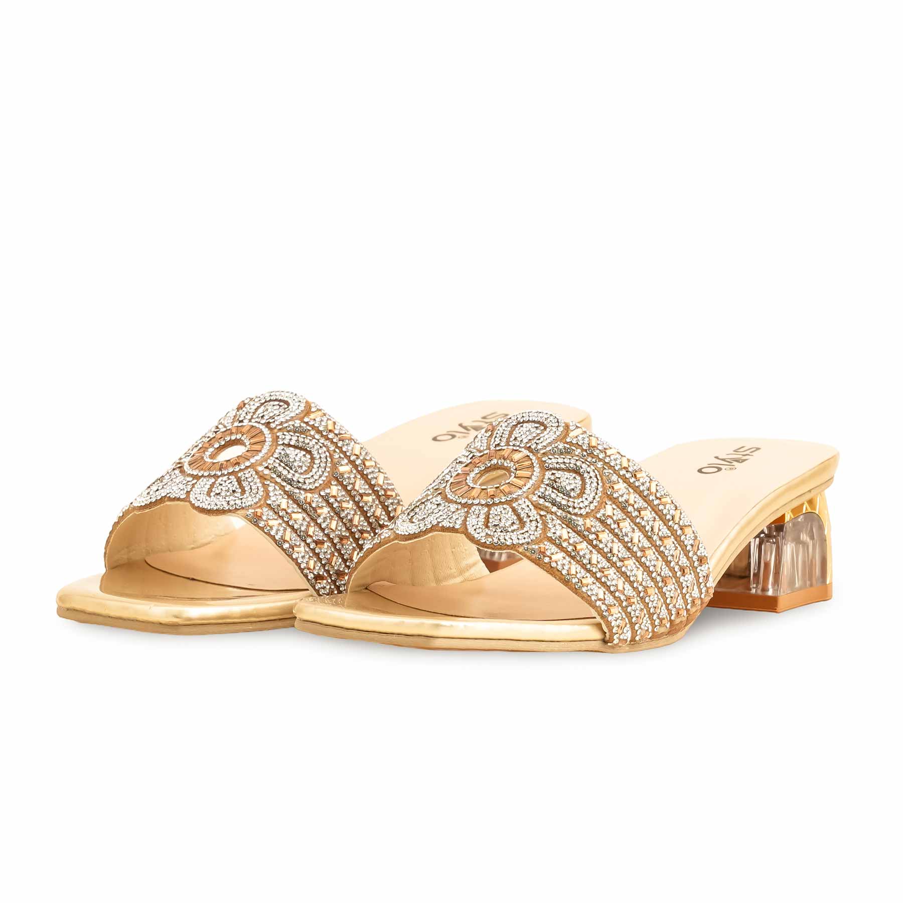 Golden Fancy Slipper For Women FN7949 - Image 3