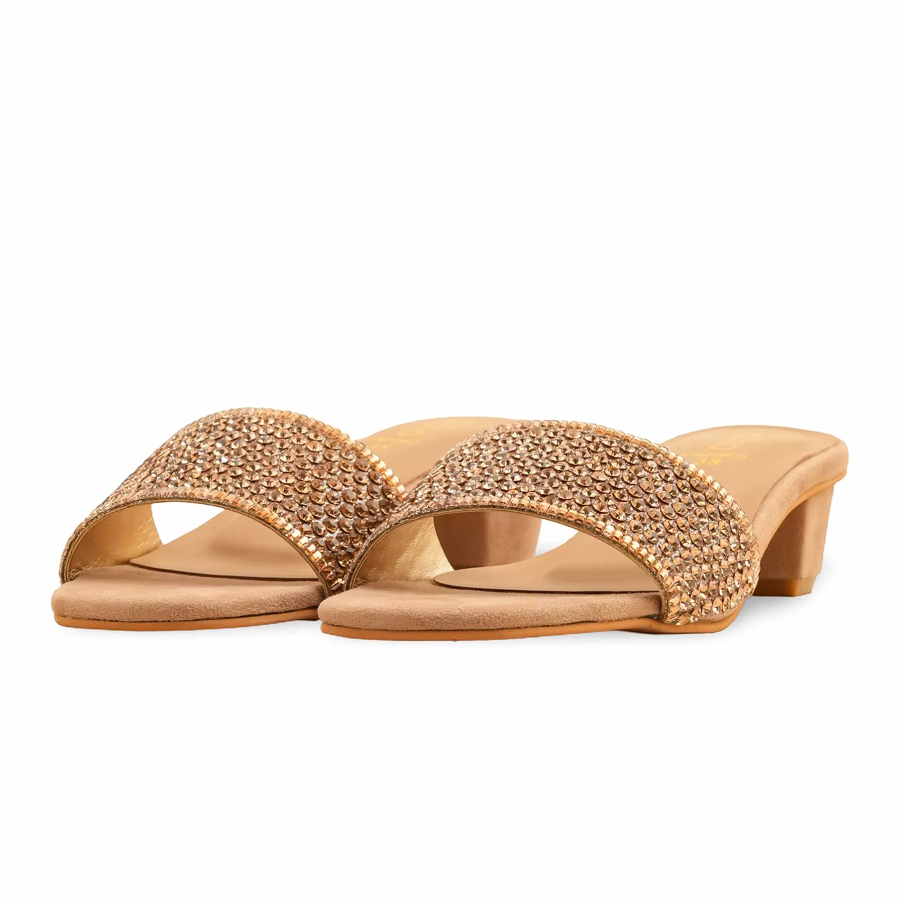 Golden Fancy Slipper For Women FN7960 - Image 3