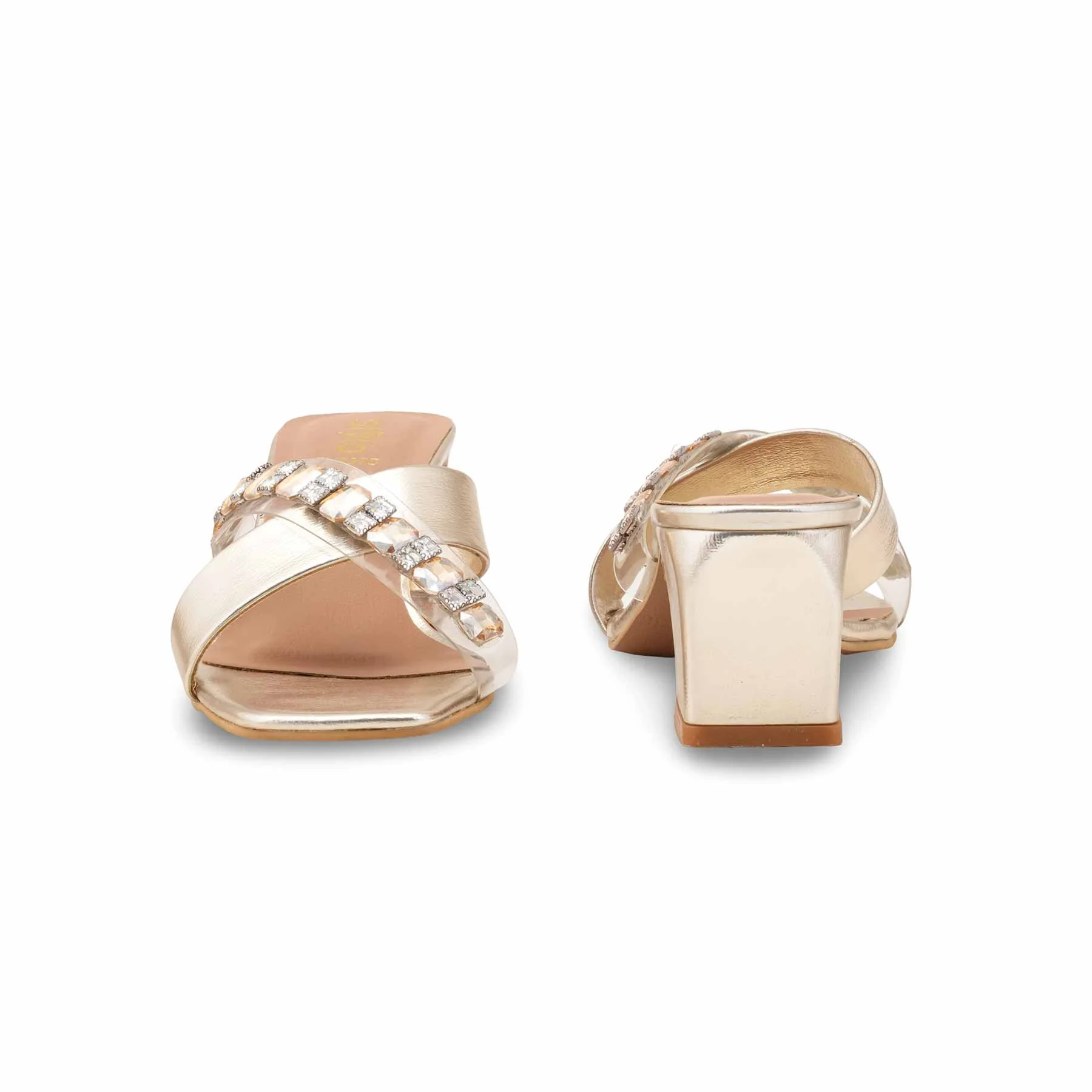 Golden Fancy Slipper For Women FN7975 - Image 4