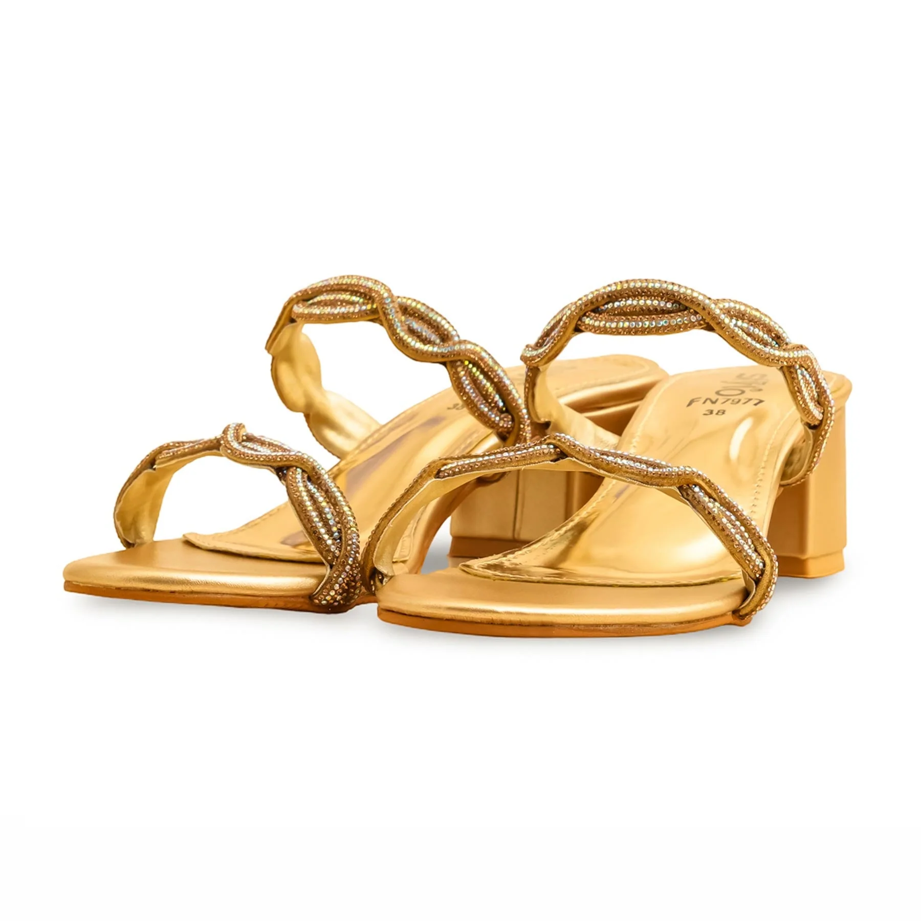Golden Fancy Slipper For Women FN7977 - Image 3