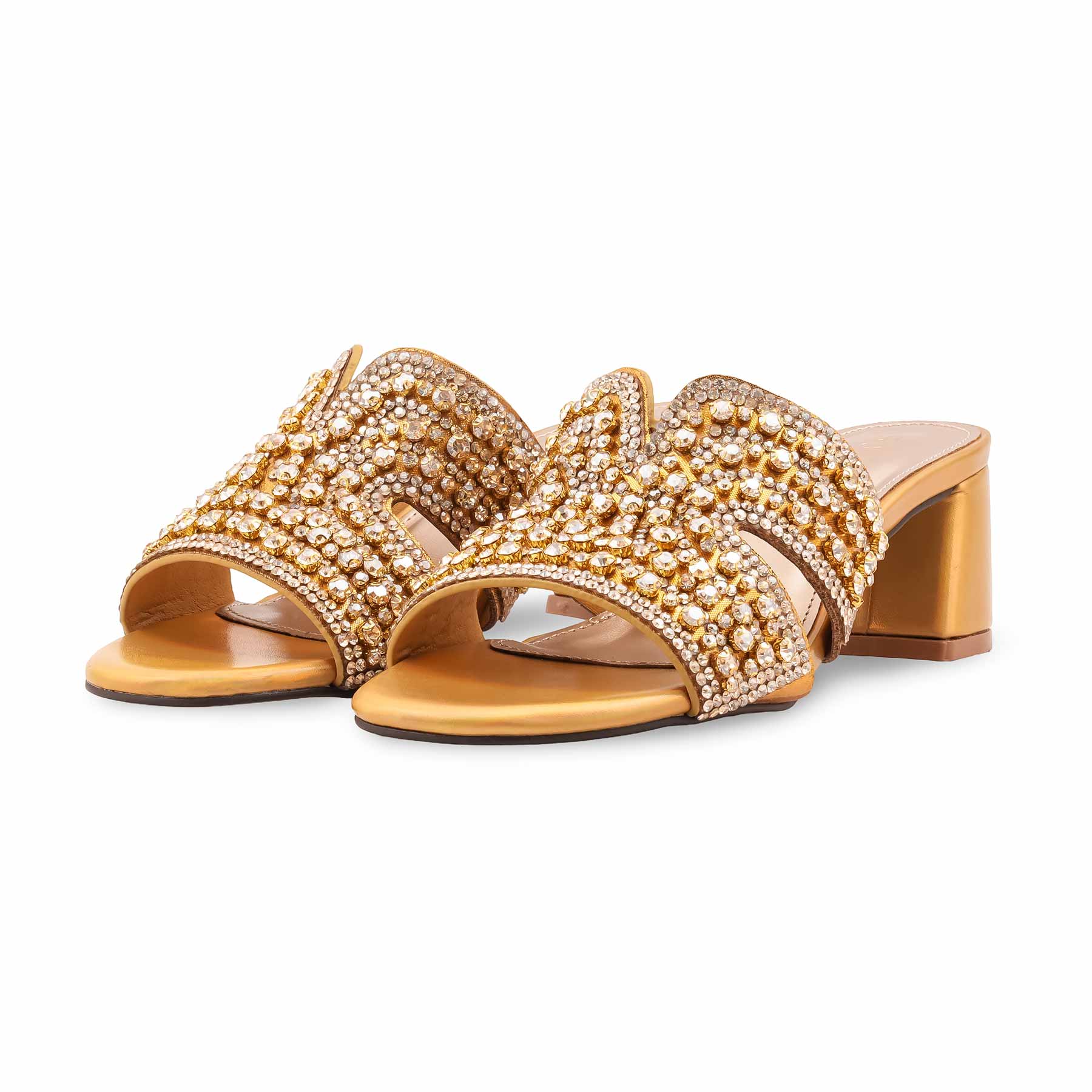Golden Fancy Slipper For Women FN8028 - Image 3