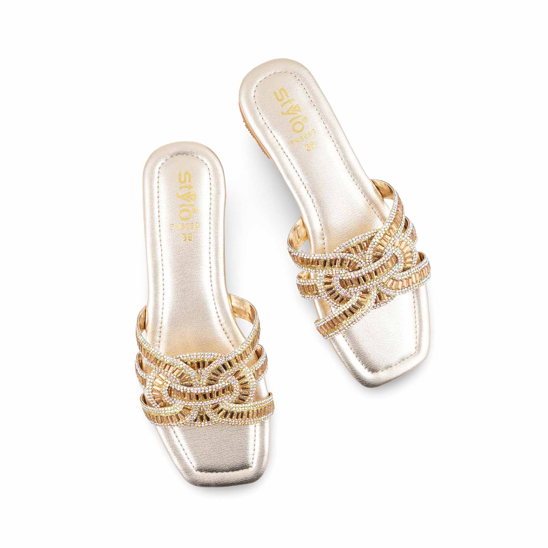 Golden Fancy Slipper For Women FN8089 - Image 5