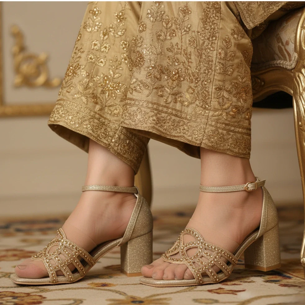 Golden Fancy Women Sandal FN6187 - Image 2