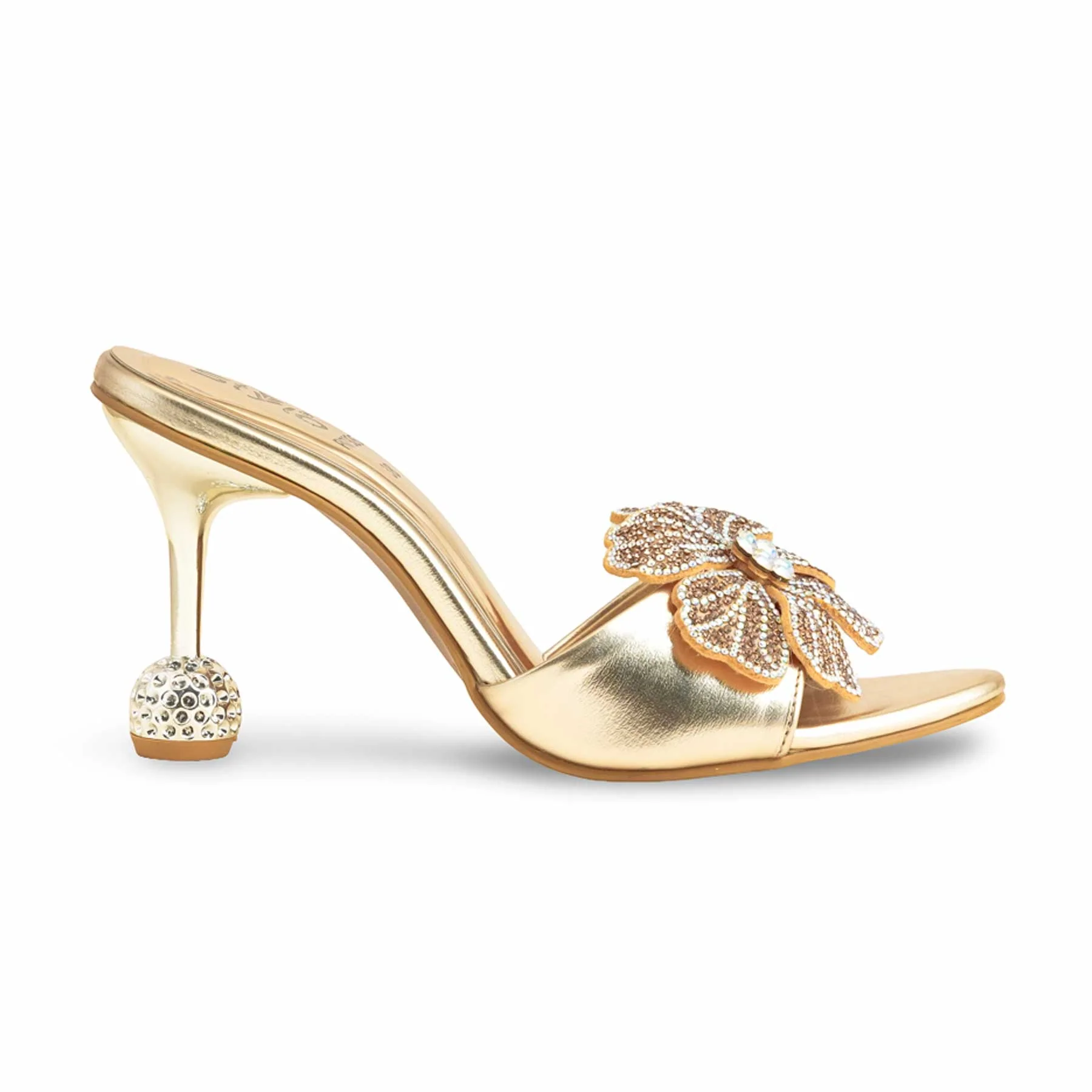 Golden Fancy Bridal Slipper FN7926 - Image 2