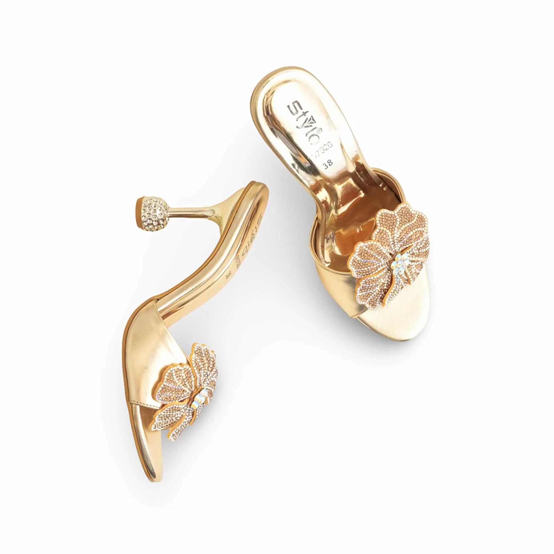 Golden Fancy Bridal Slipper FN7926 - Image 5