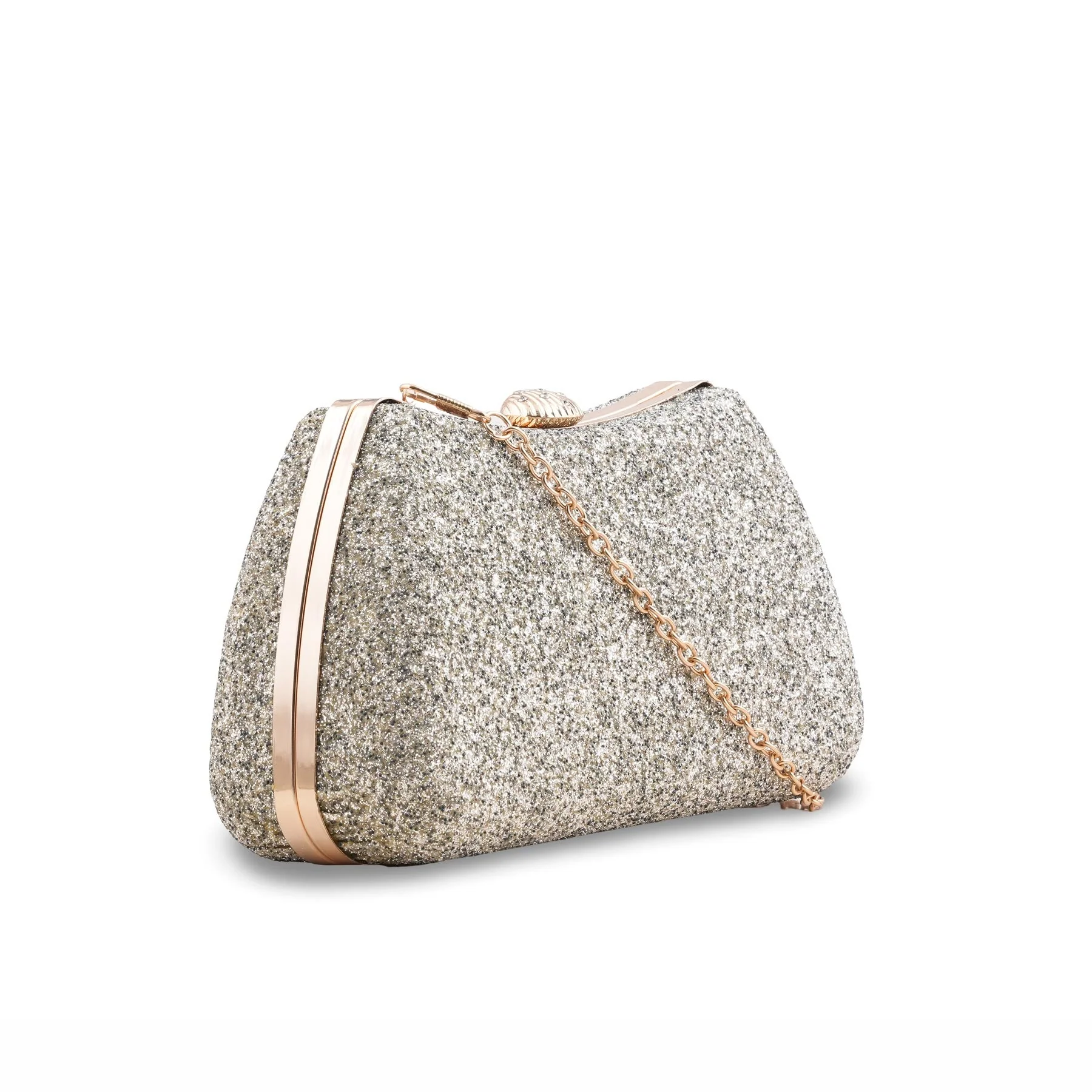 Golden Formal Clutch For Ladies P15705 - Image 3