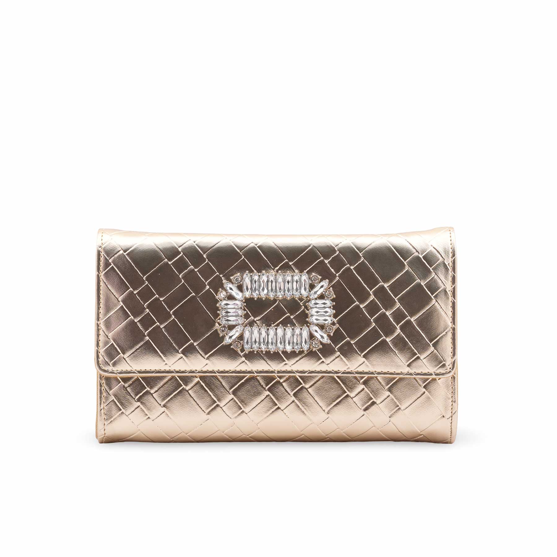 Golden Formal Clutch For Ladies P24423 - Image 2
