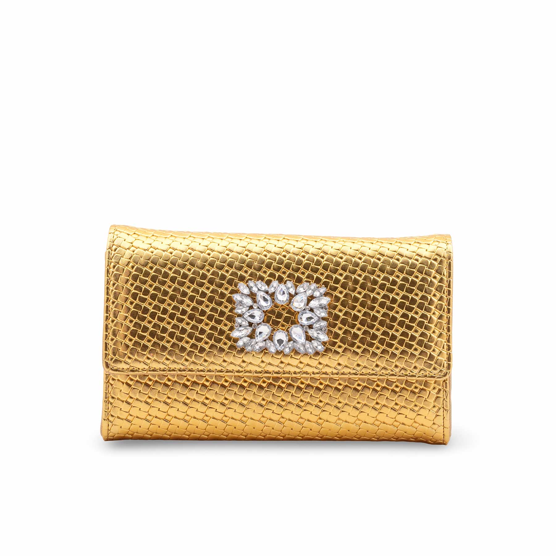 Golden Formal Clutch For Ladies P24424 - Image 2