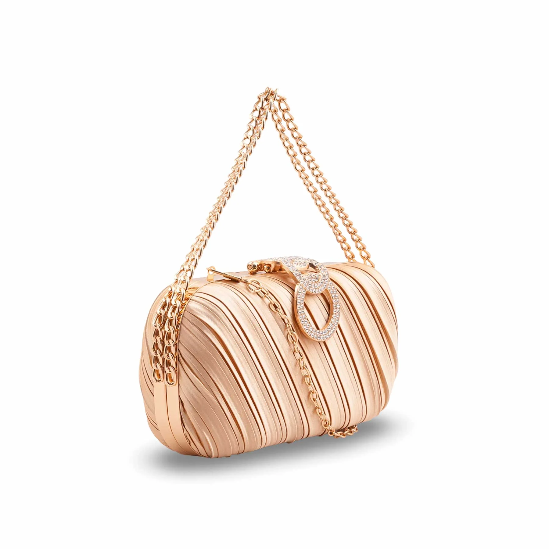 Golden Formal Clutch For Ladies P24440 - Image 3