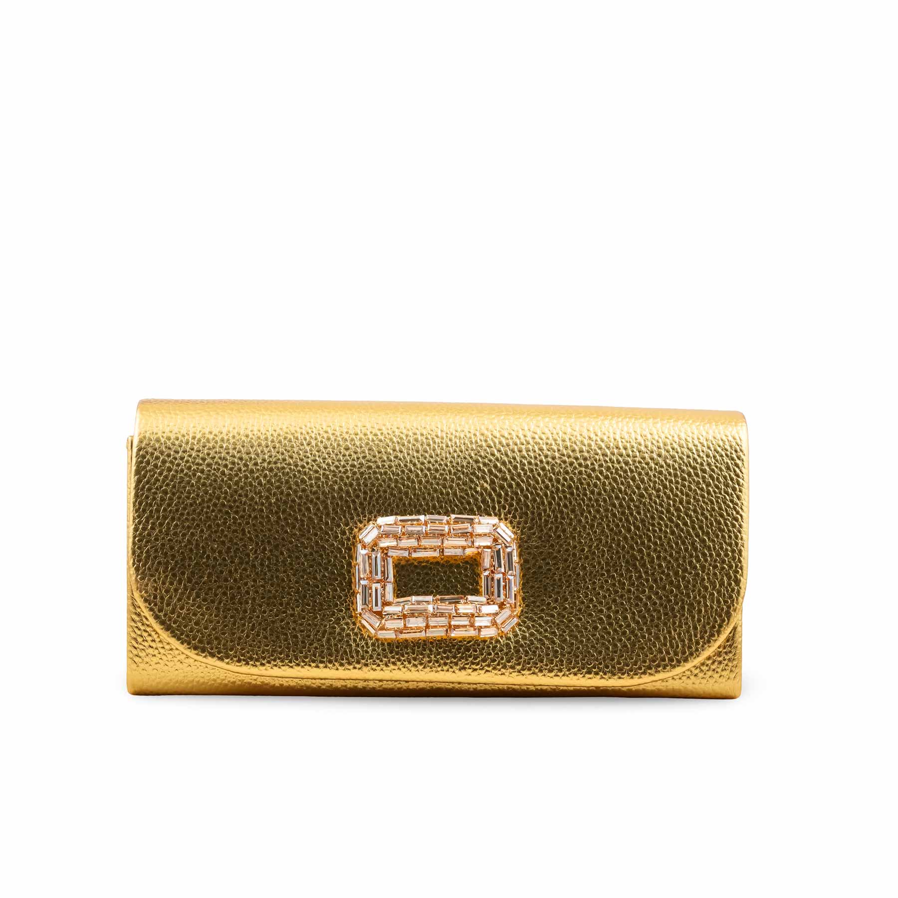 Golden Formal Clutch For Women P24416 - Image 2