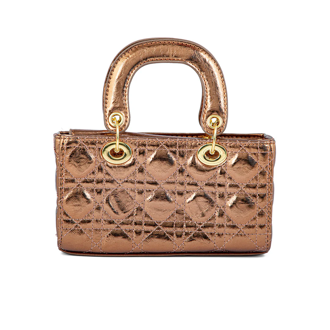 Golden Formal Hand Bag For Ladies P24130 - Image 4