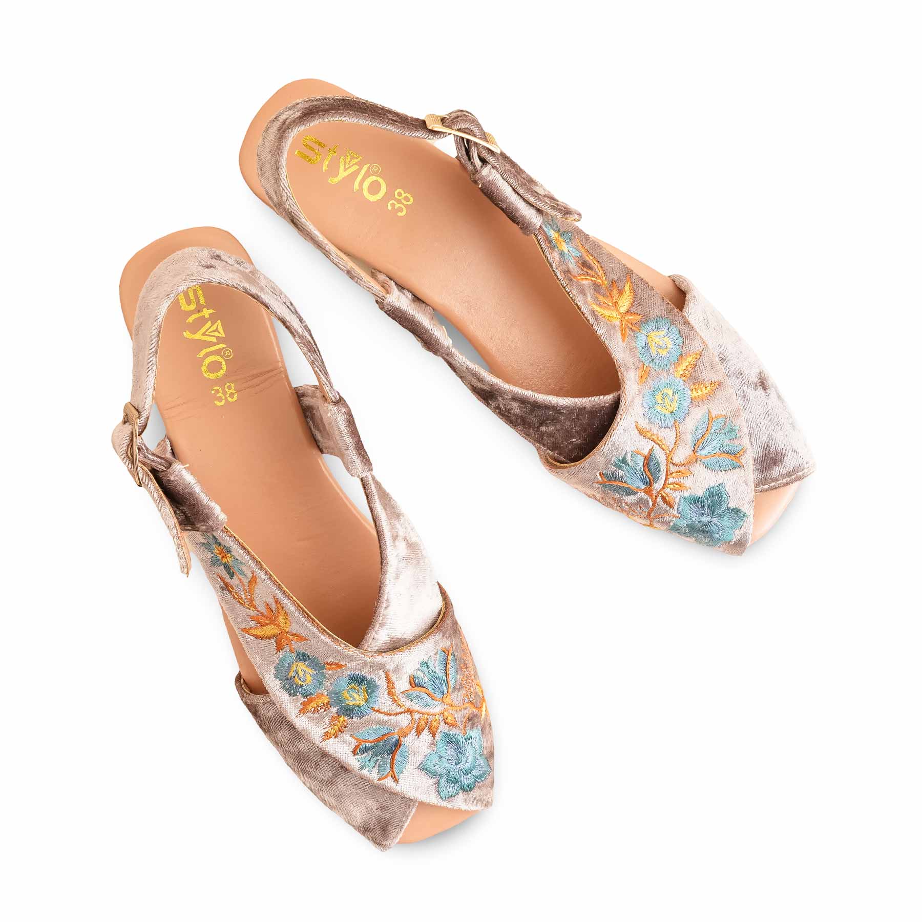 Golden Formal Peshawari Chappal For Ladies EC3184 - Image 5