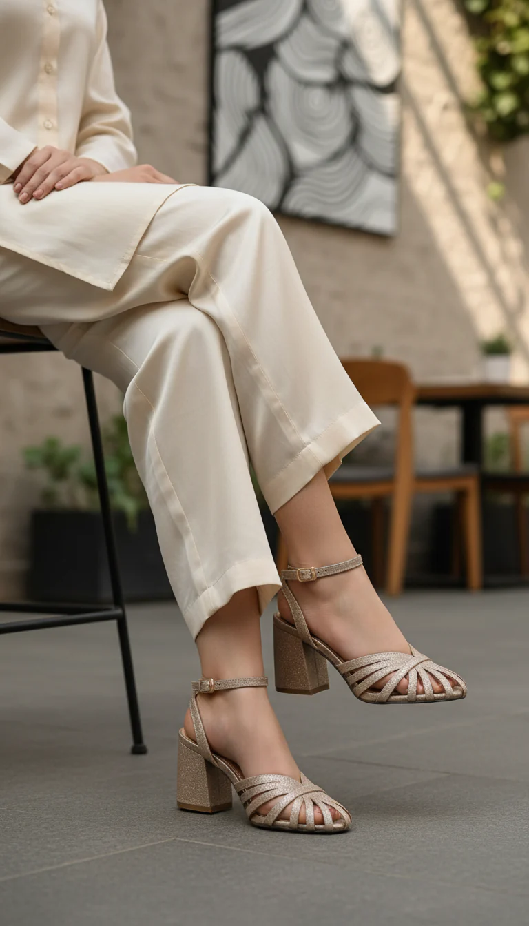 Golden Formal Sandal For Ladies FR5517
