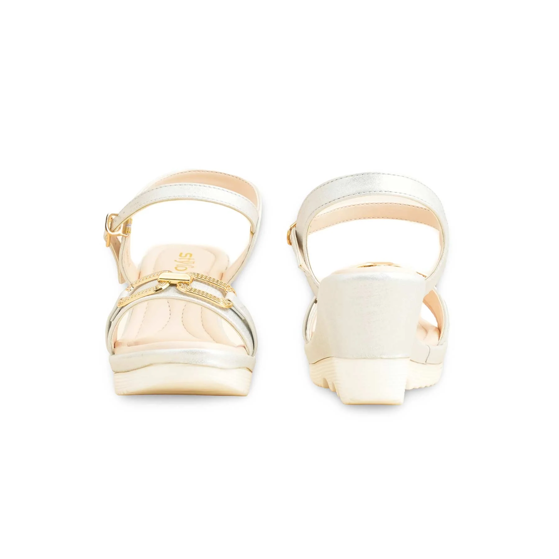 Golden Formal Sandal For Women PU0481 - Image 4
