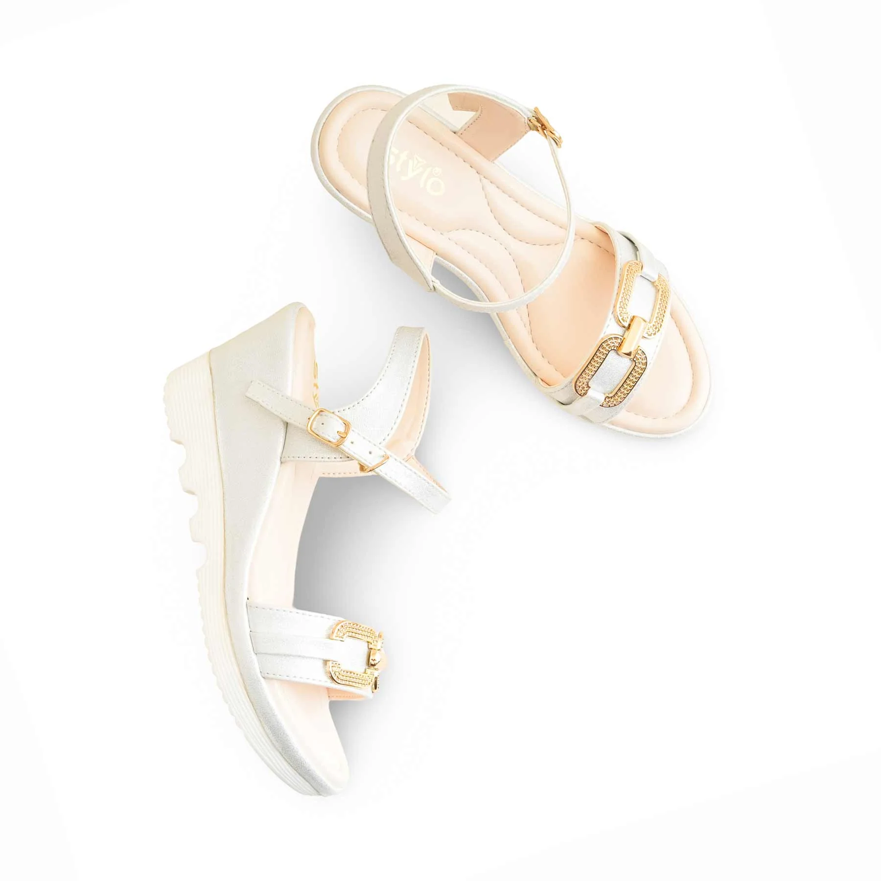 Golden Formal Sandal For Women PU0481 - Image 5