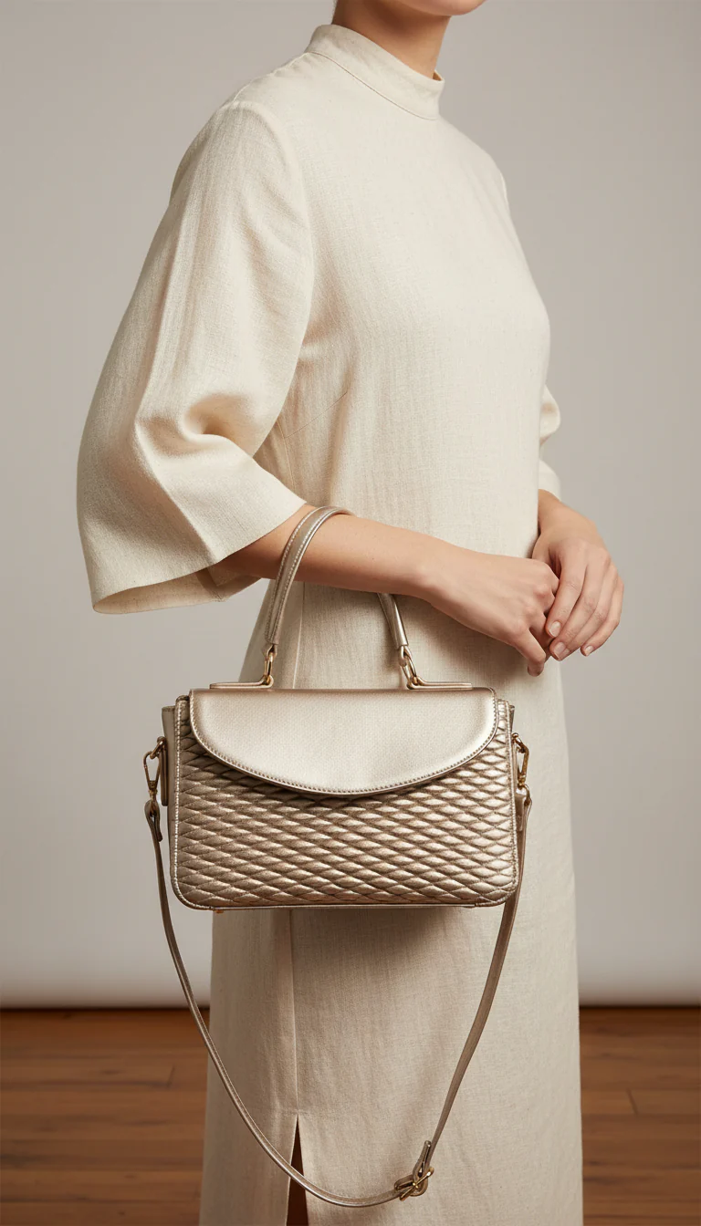 Golden Formal Shoulder Bag For Ladies P55856