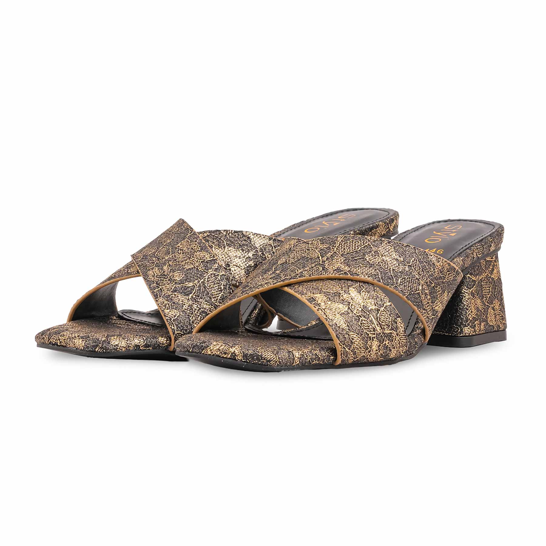 Golden Formal Slipper For Ladies FR8446 - Image 3