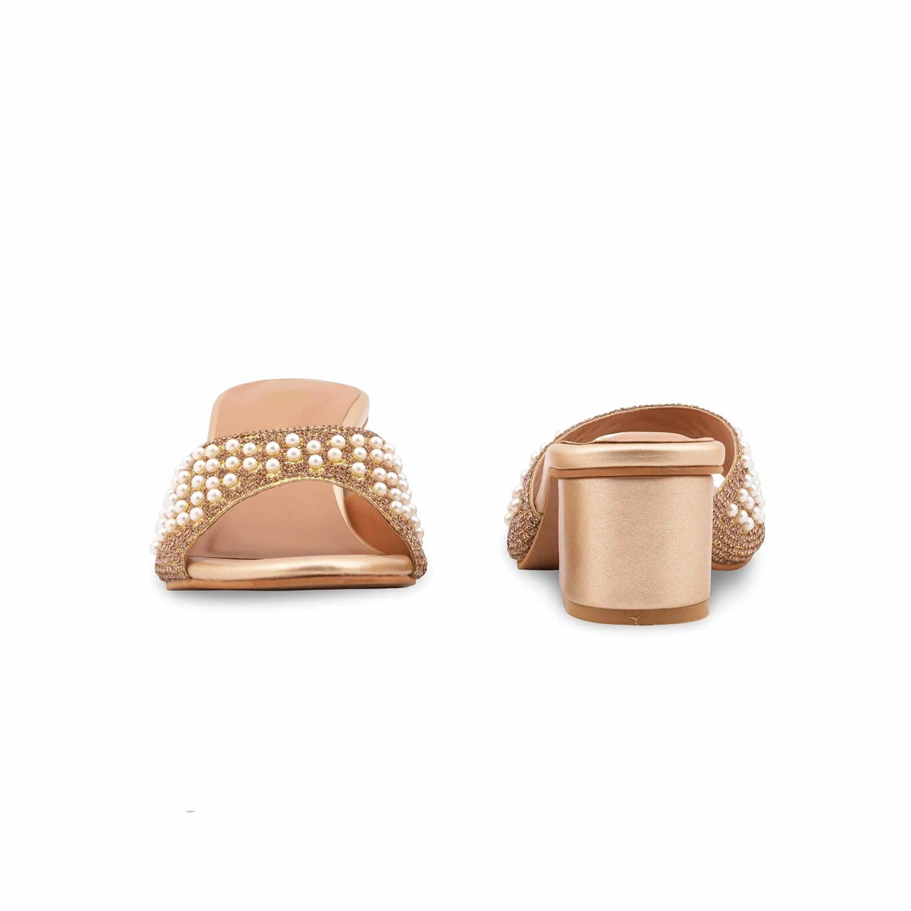 Golden Formal Slipper For Ladies FR8483 - Image 4