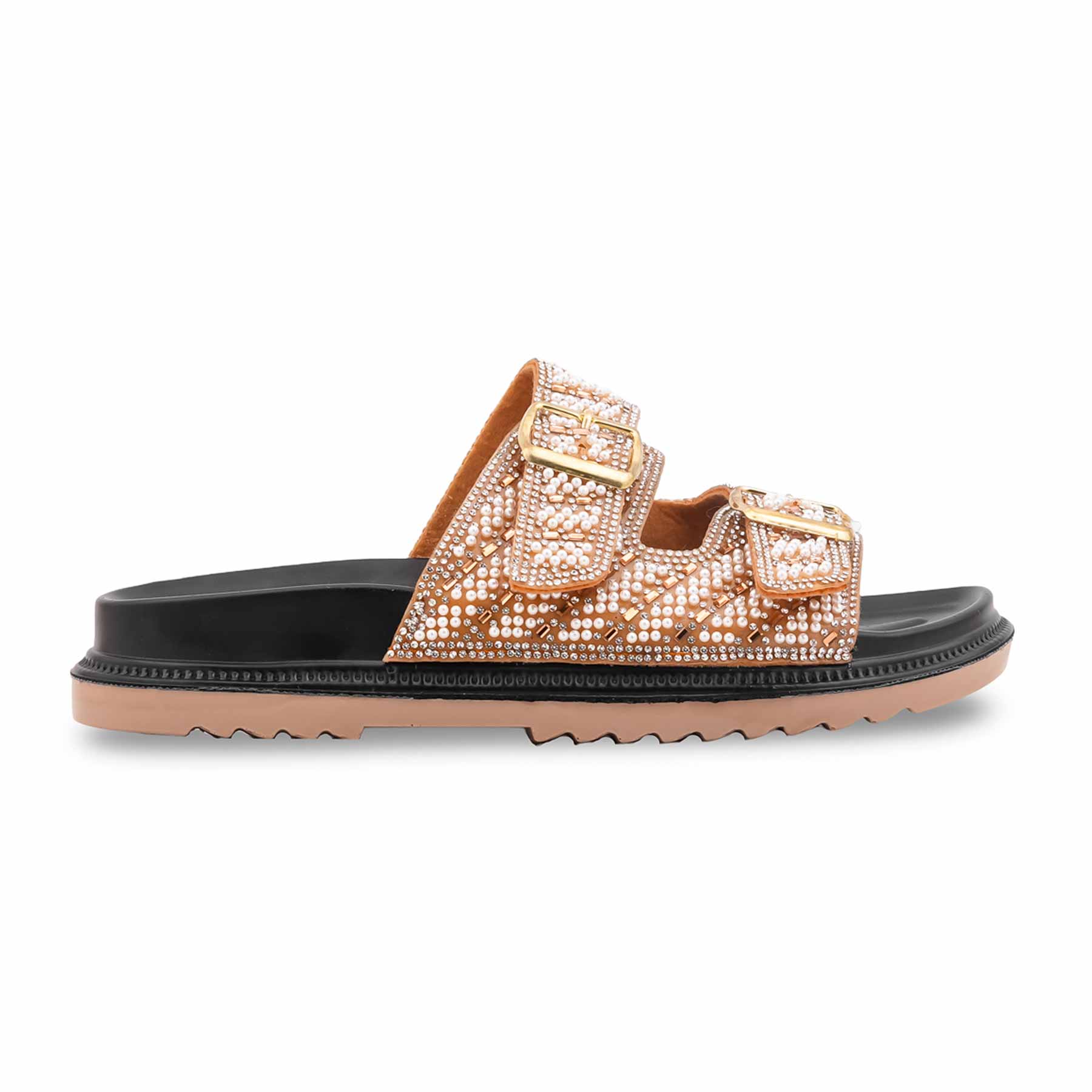 Golden Formal Slipper For Women PU0657 - Image 2