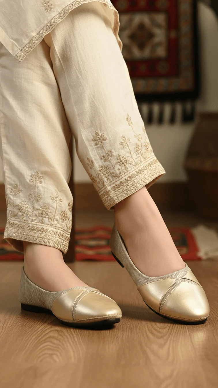 Golden Pumps For Ladies WN1363 - Image 2
