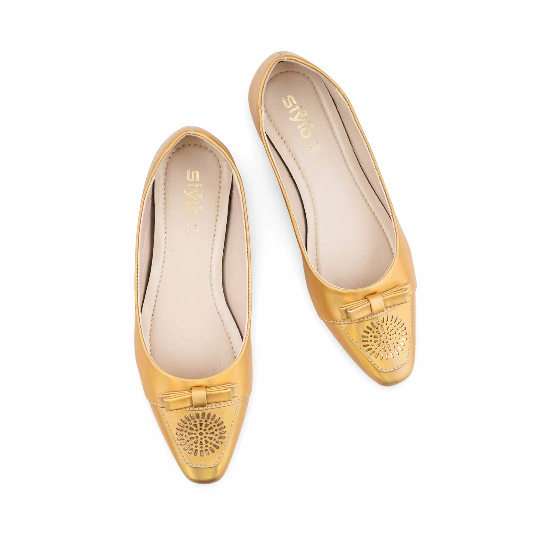Golden Pumps For Women WN1256 - Image 6