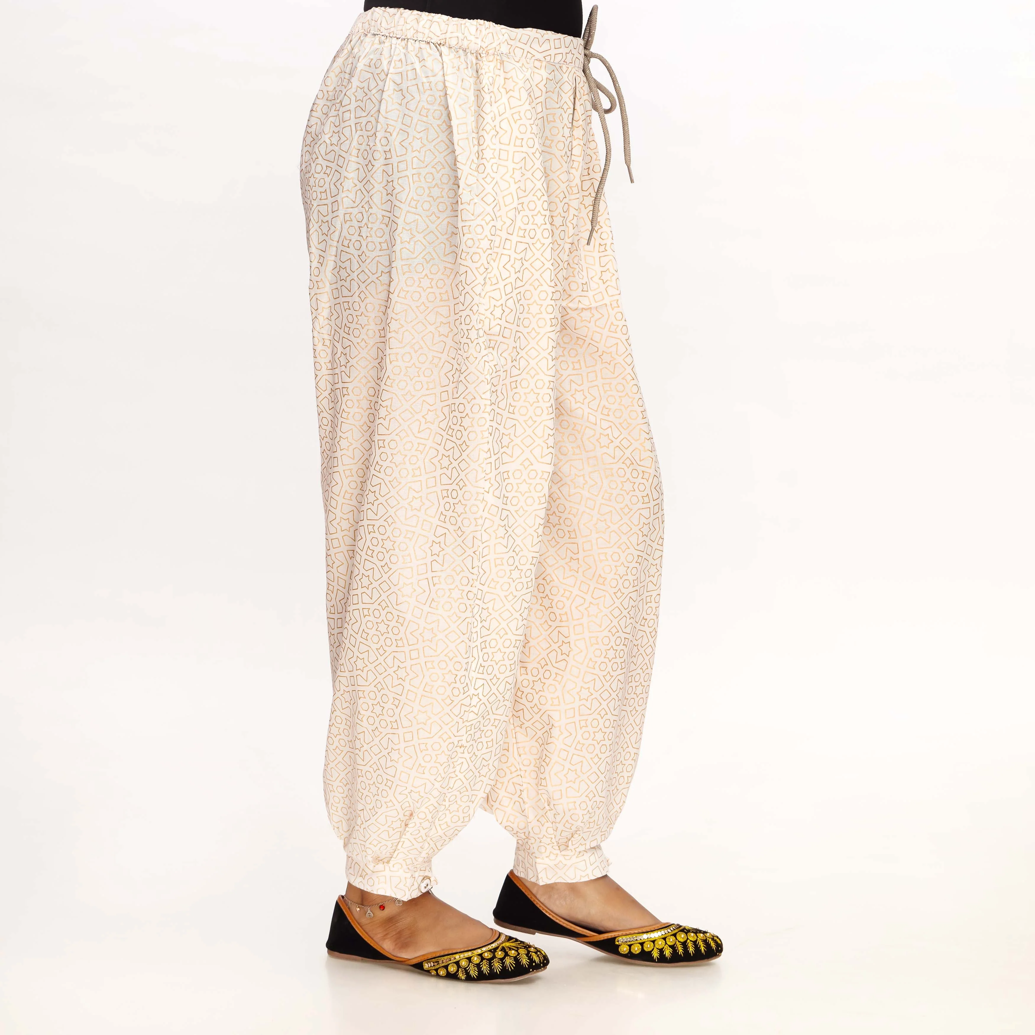 Golden Screen Printed Cambric Shalwar PS4585 - Image 3