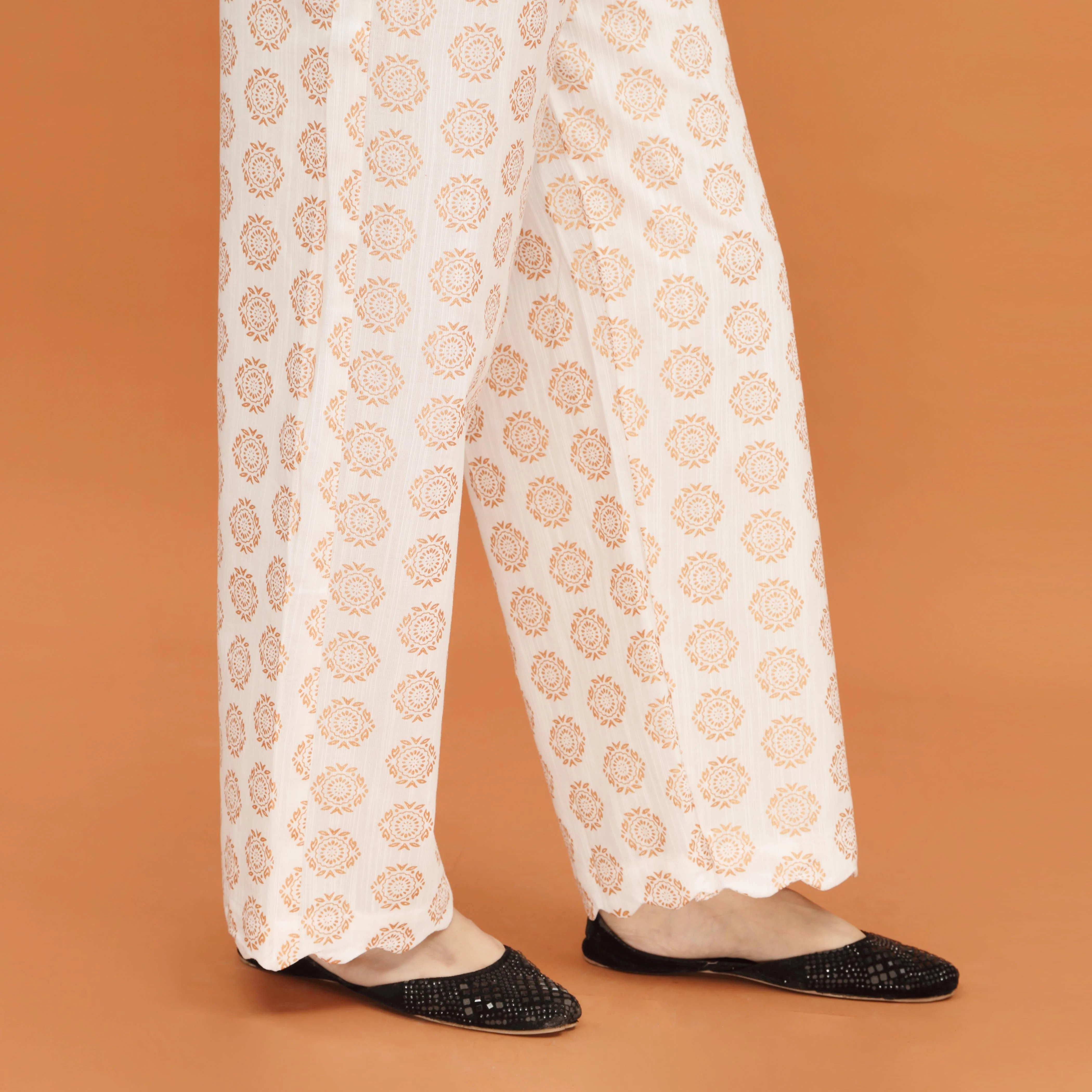 Golden Screen Printed Staright Trouser PW4521 - Image 3
