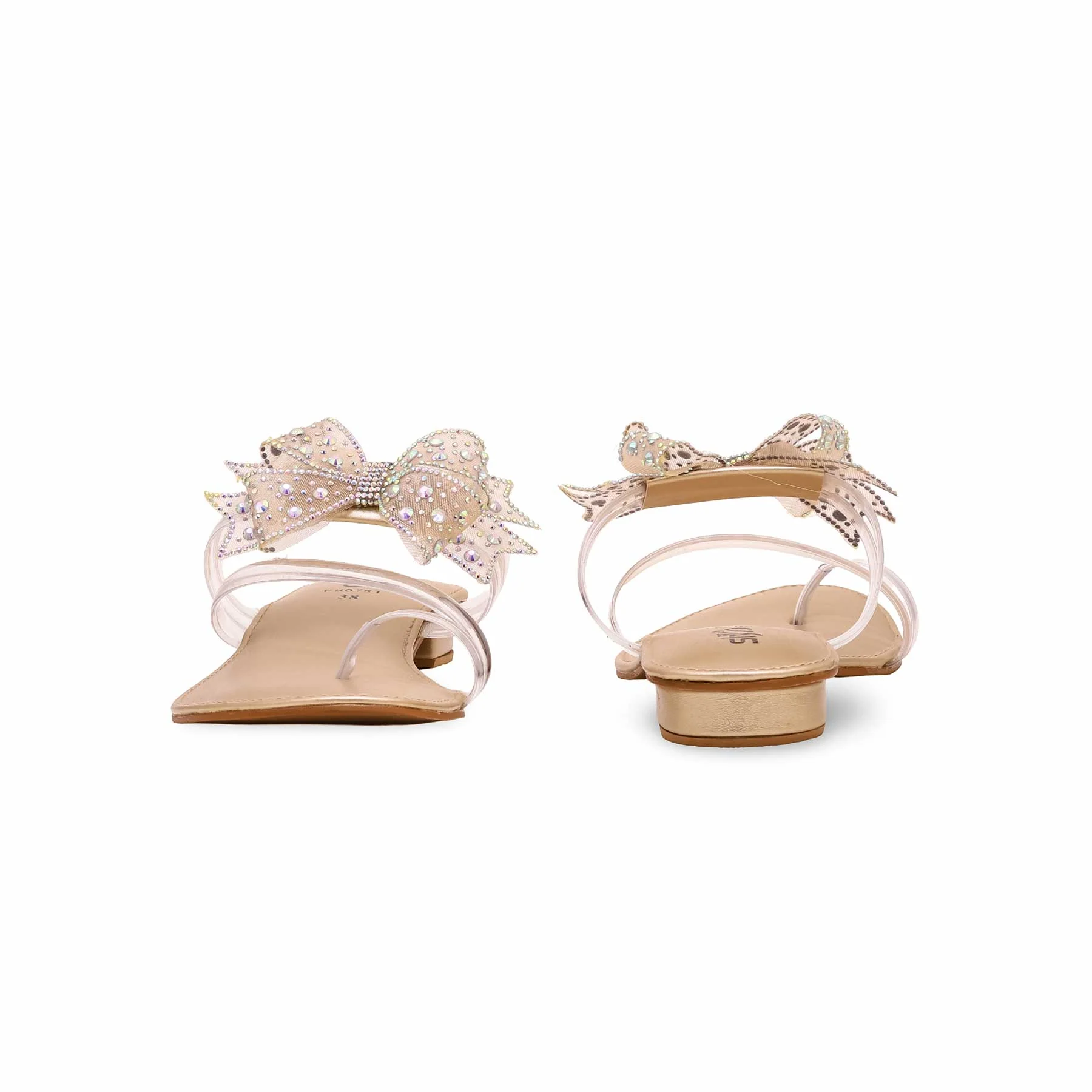 Golden Women Fancy Chappal FN0751 - Image 4