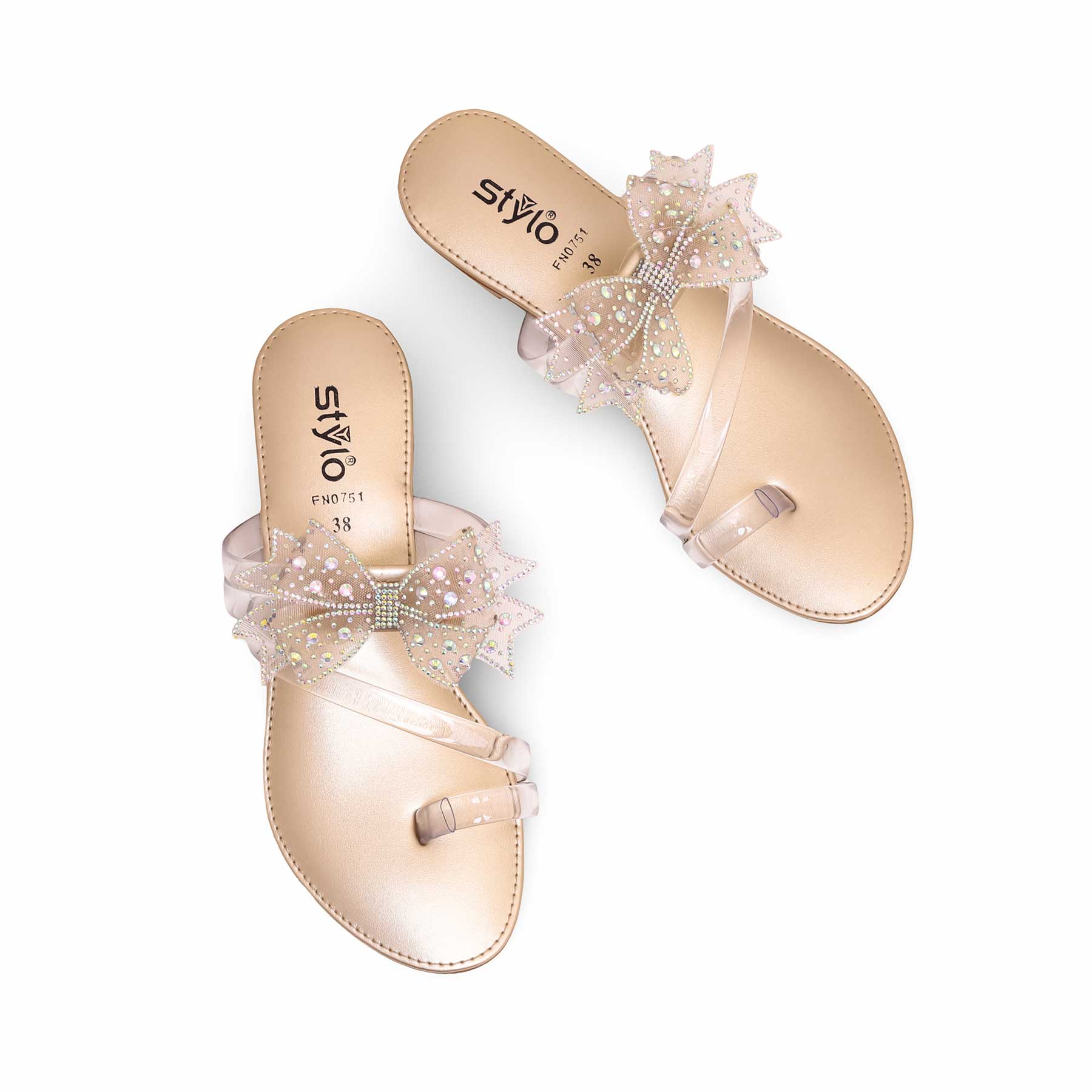 Golden Women Fancy Chappal FN0751 - Image 5