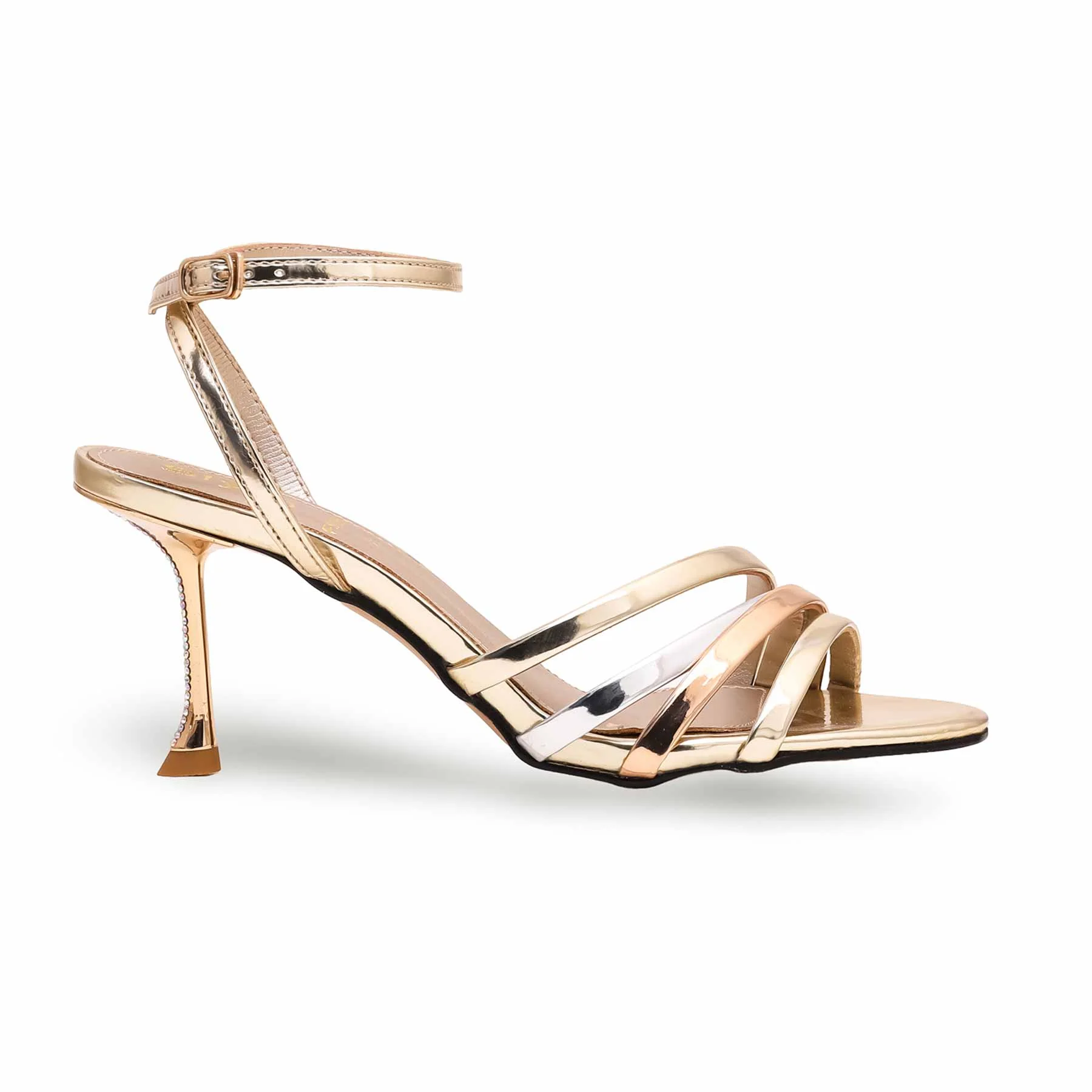 Golden Women Fancy Sandal FN6063 - Image 3