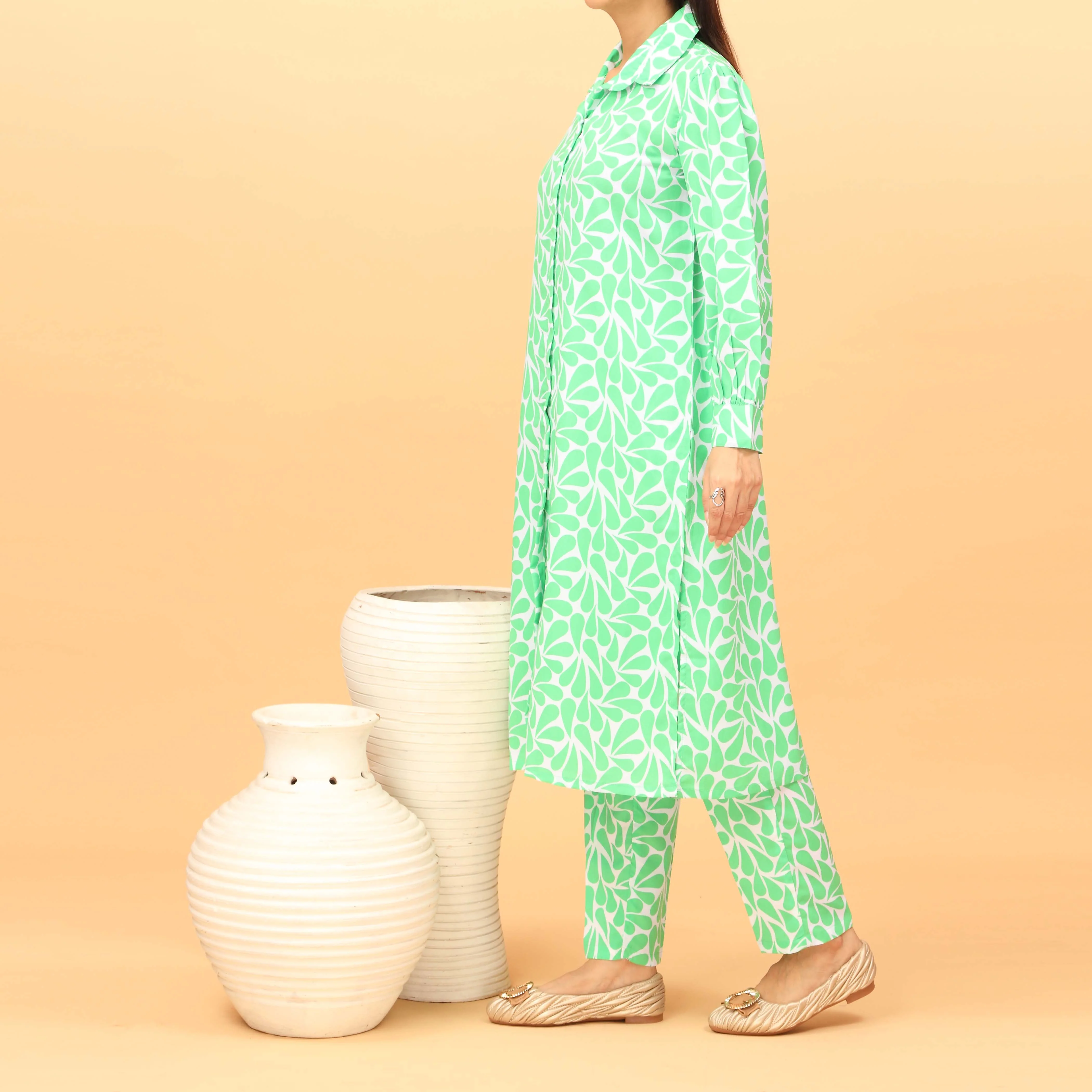2PC Printed Grip Silk Suit PW4107 - Image 2