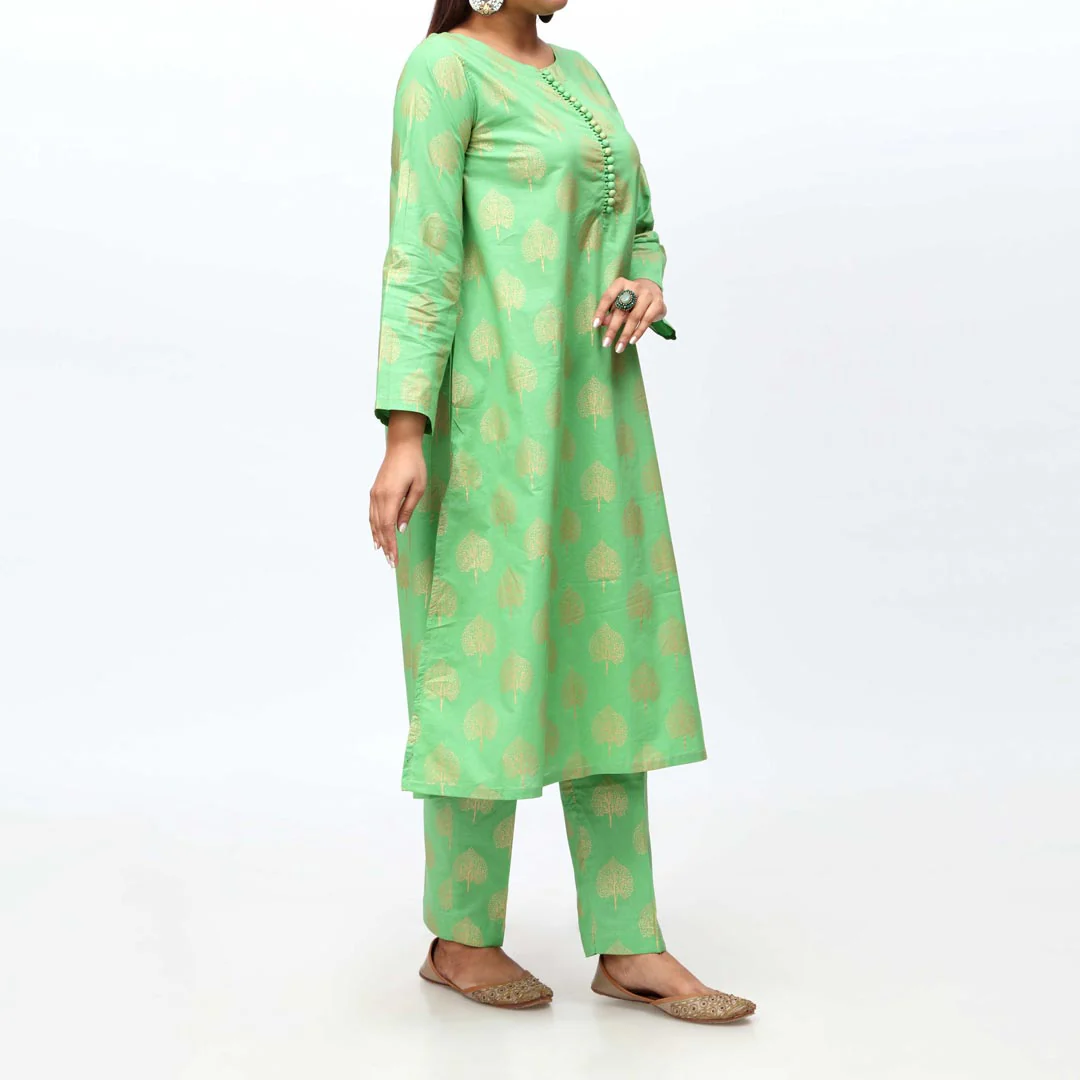 2PC- Screen Printed Cambric Suit PS4032 - Image 3