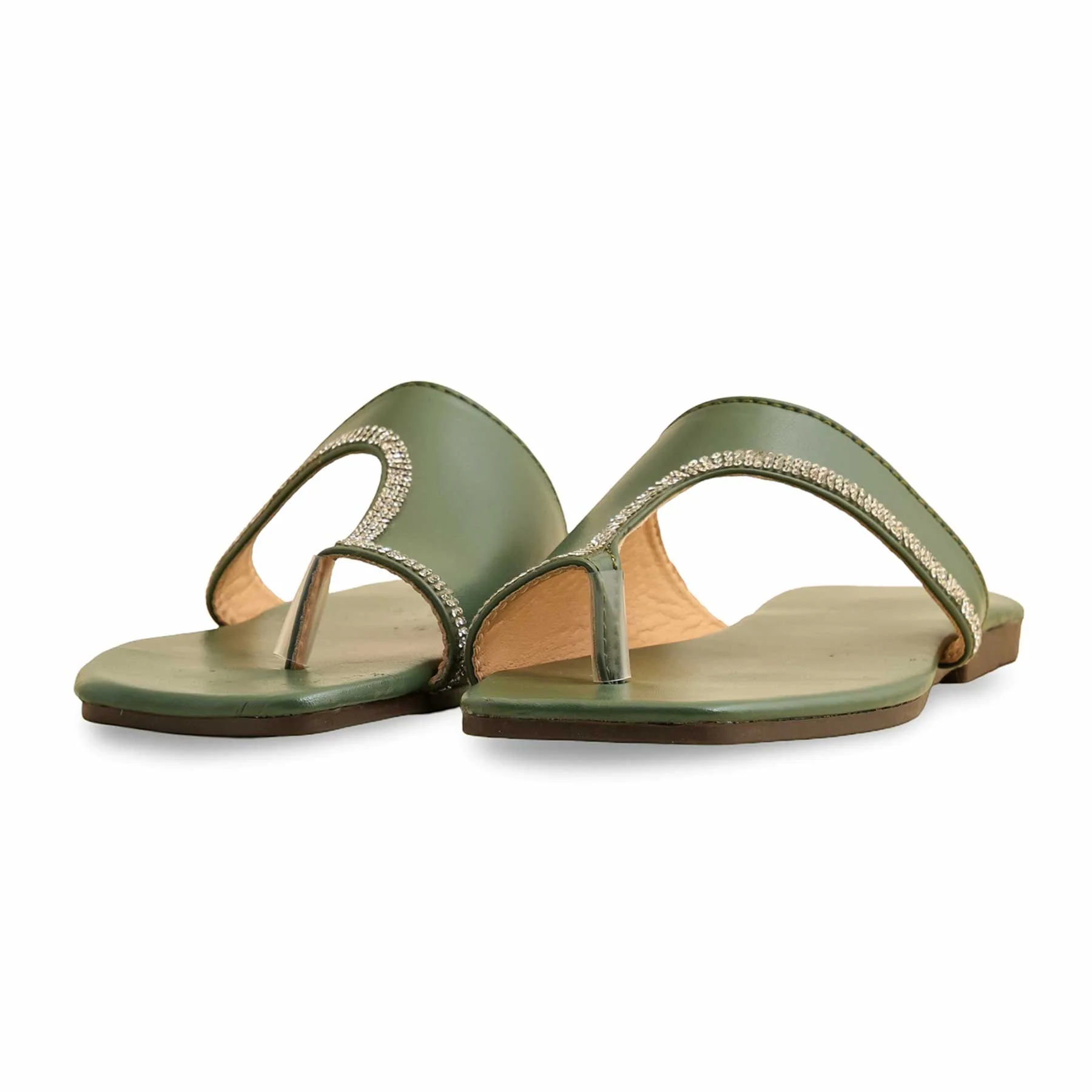 Green Casual Chappal CL2042 - Image 3