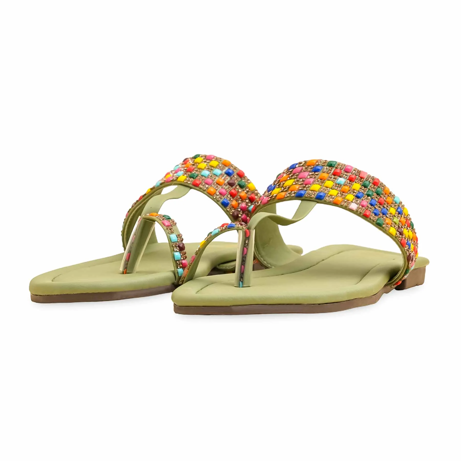 Green Casual Chappal CL2105 - Image 3